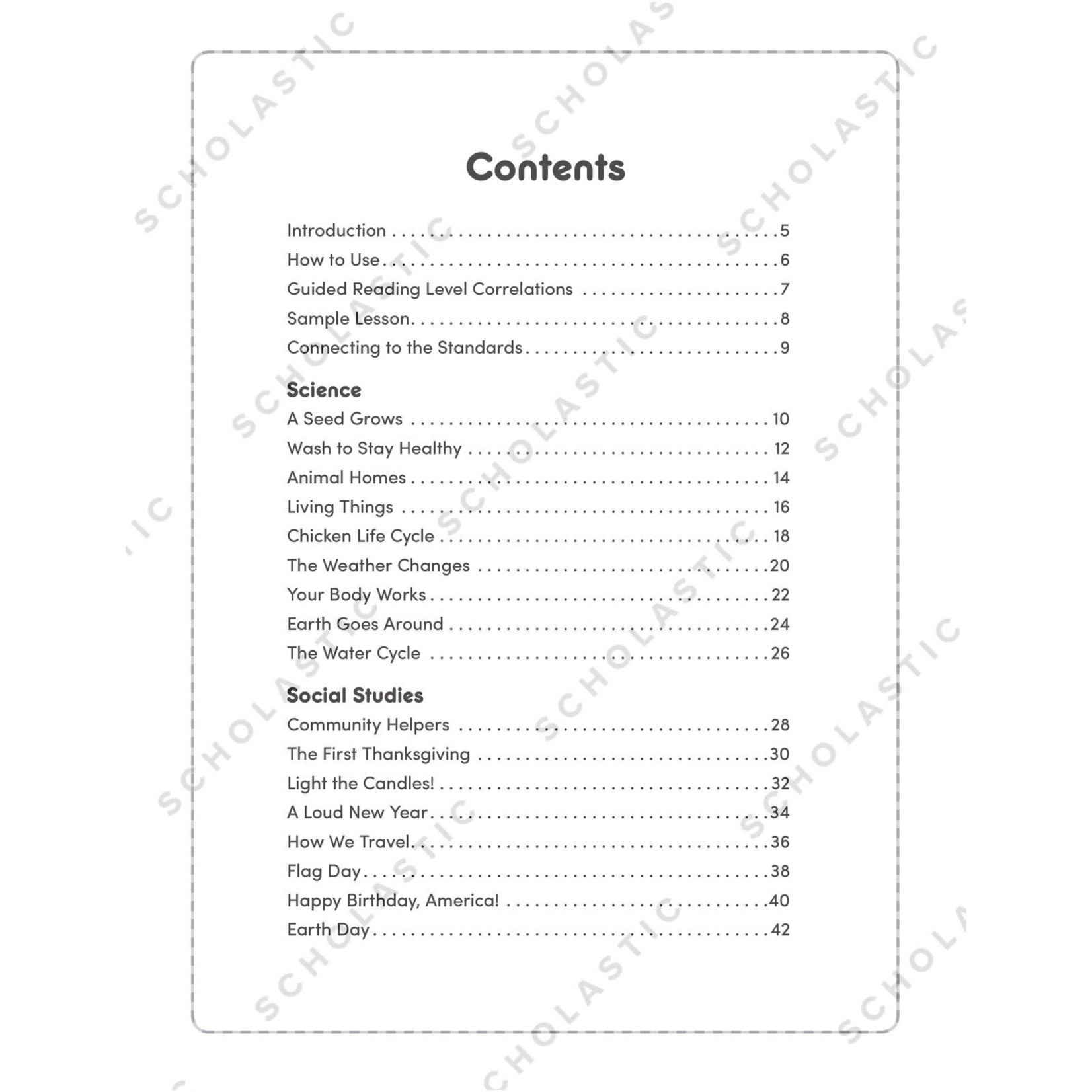 SCHOLASTIC TEACHING RESOURCES First Comprehension: Nonfiction