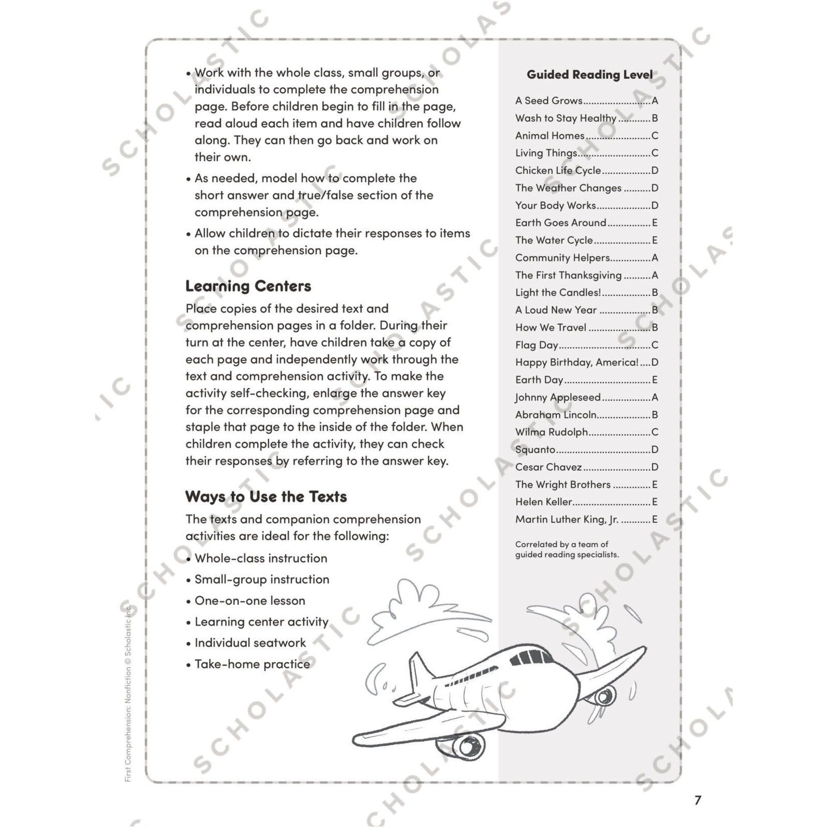 SCHOLASTIC TEACHING RESOURCES First Comprehension: Nonfiction