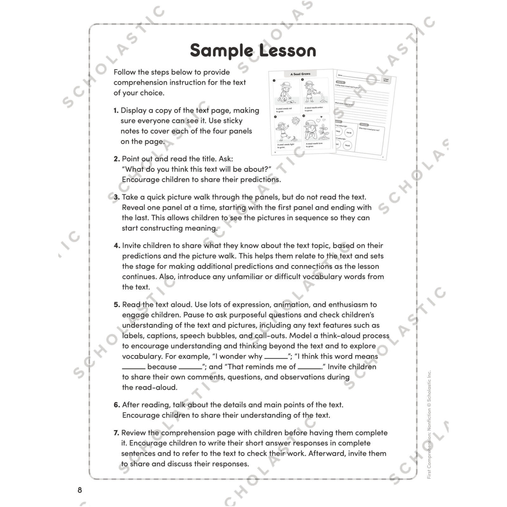SCHOLASTIC TEACHING RESOURCES First Comprehension: Nonfiction