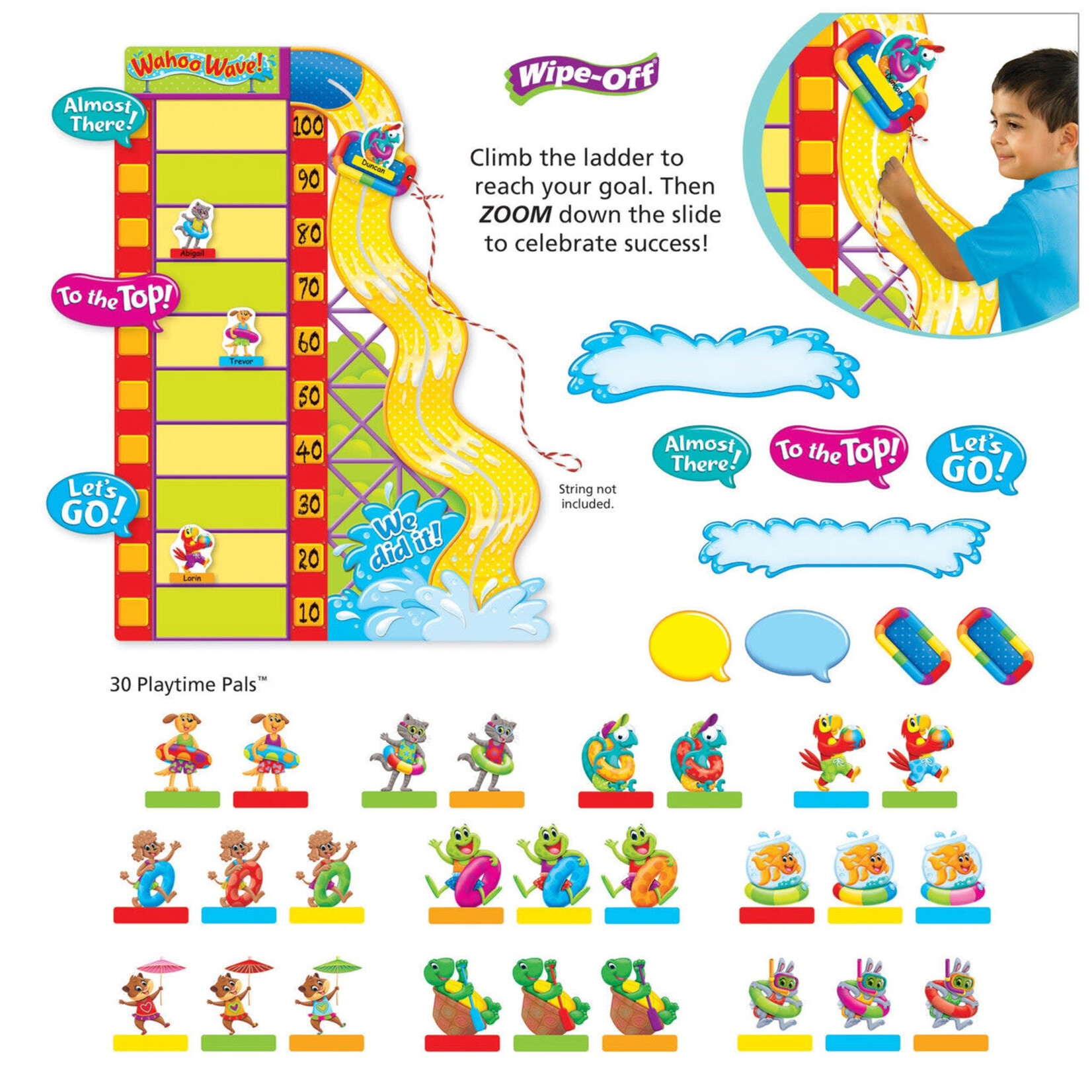 TREND ENTERPRISES INC Playtime Pals™ Goal-Setting Adventures – Wipe-Off® Bulletin Board Set