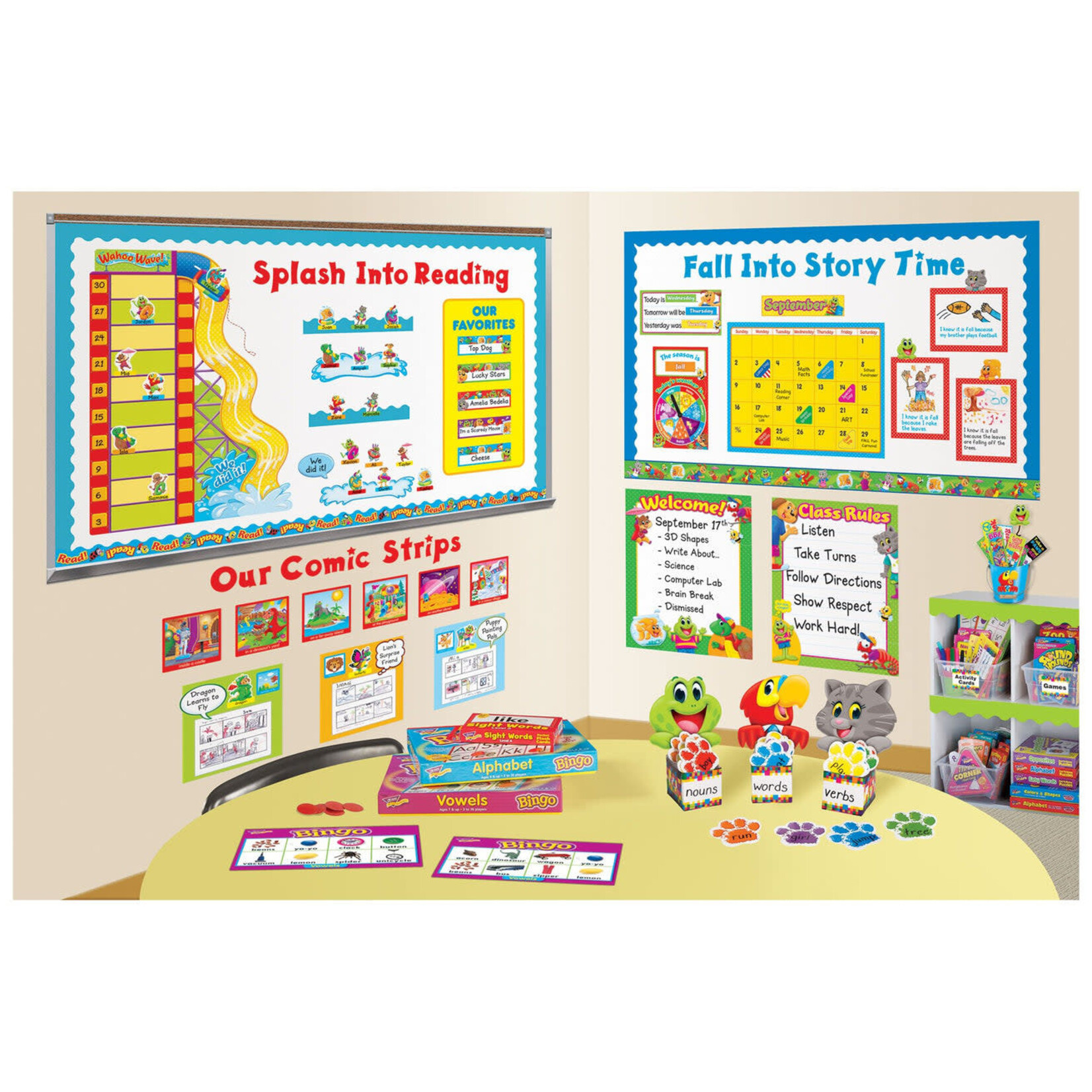 TREND ENTERPRISES INC Playtime Pals™ Goal-Setting Adventures – Wipe-Off® Bulletin Board Set