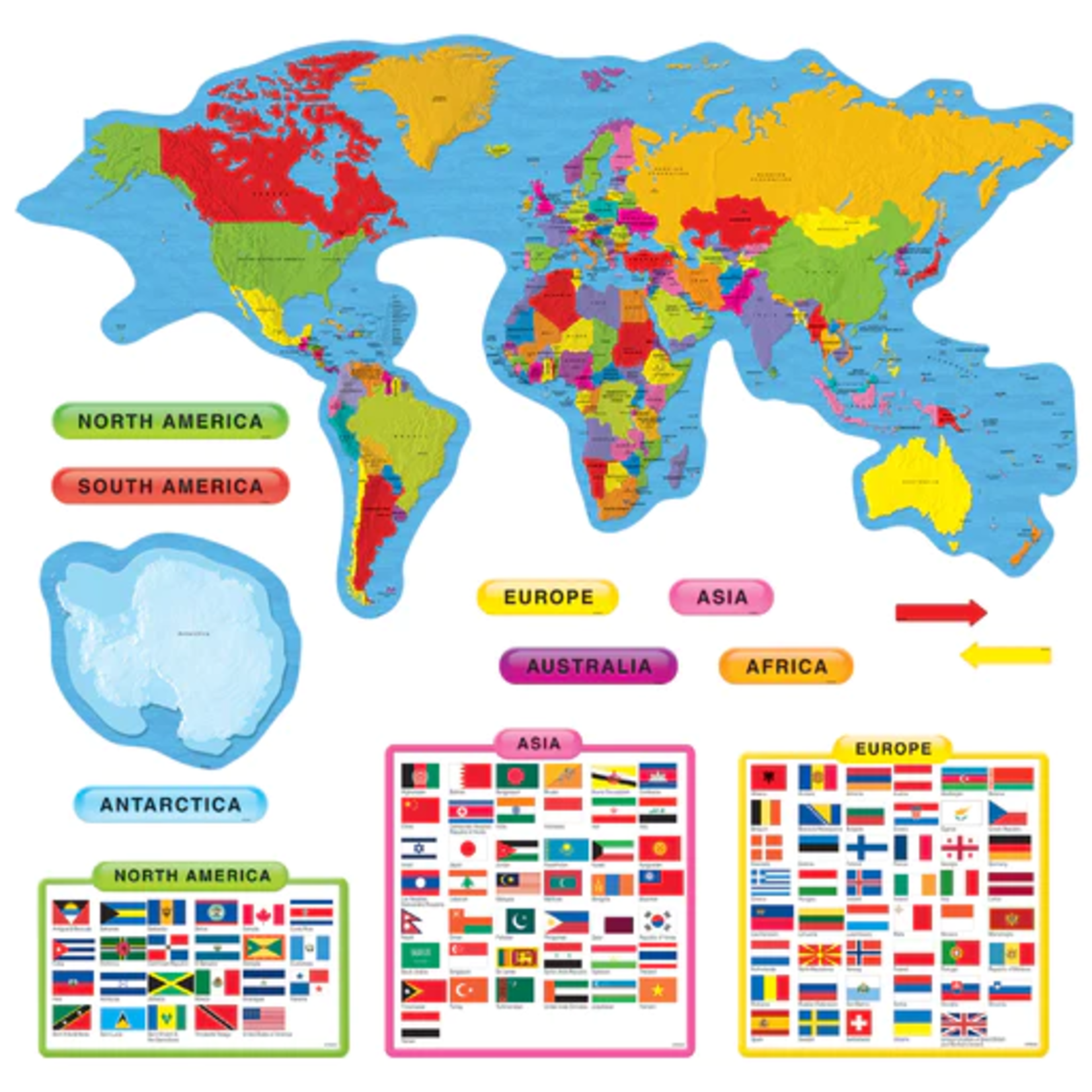 TREND ENTERPRISES INC Continents & Countries Bulletin Board Set