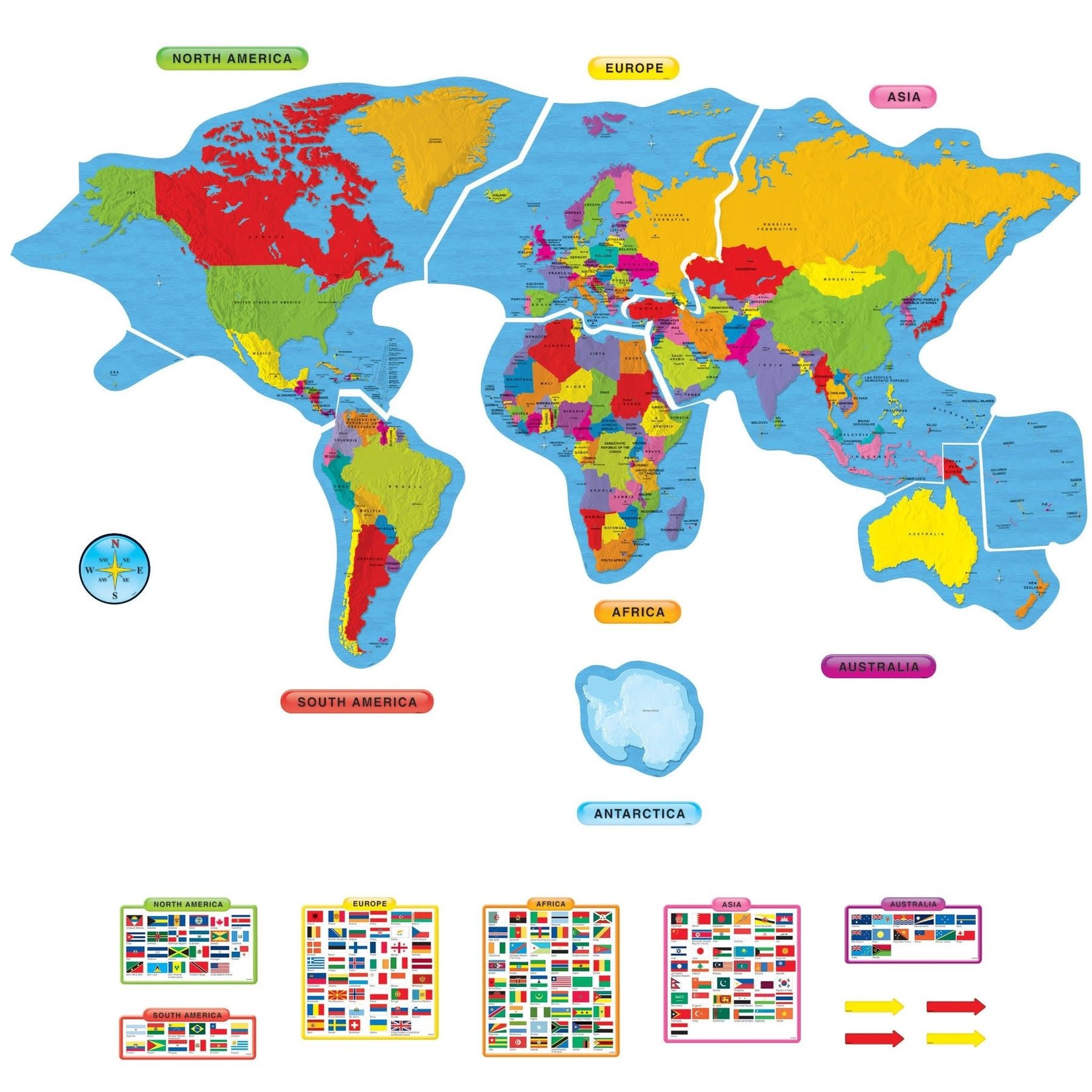 TREND ENTERPRISES INC Continents & Countries Bulletin Board Set