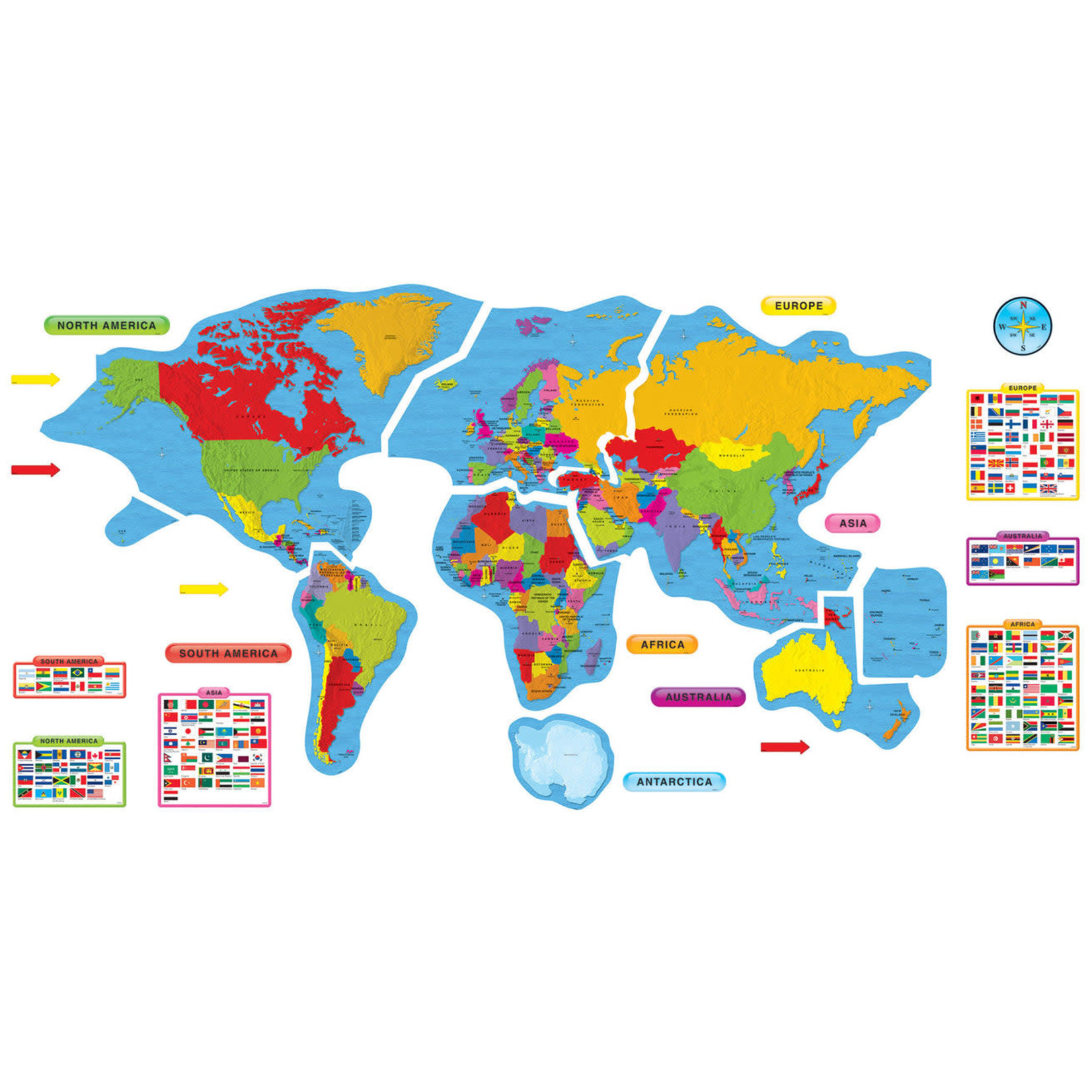 TREND ENTERPRISES INC Continents & Countries Bulletin Board Set
