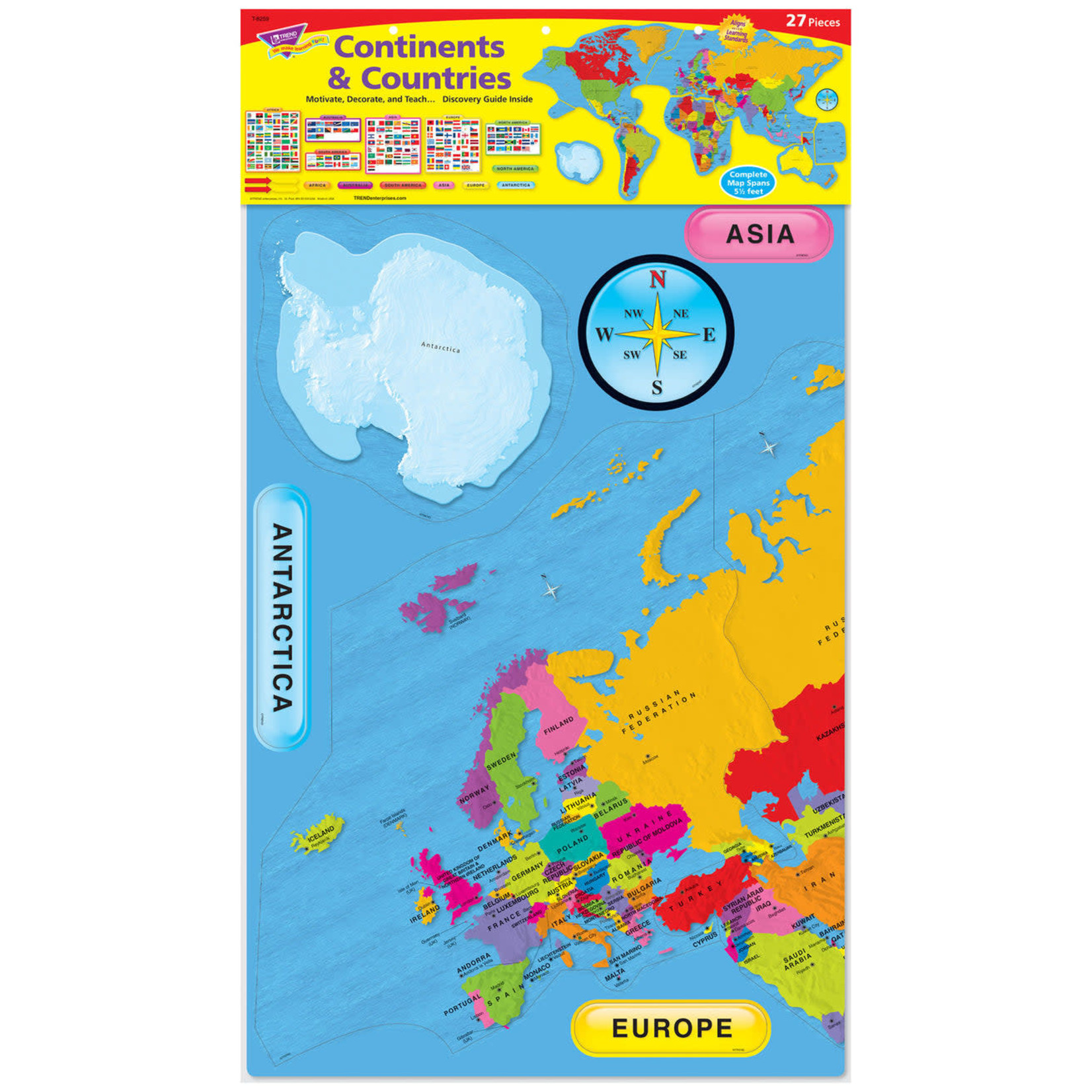 TREND ENTERPRISES INC Continents & Countries Bulletin Board Set