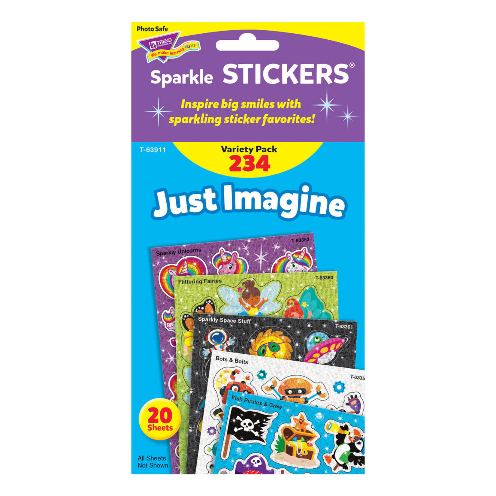 TREND ENTERPRISES INC Just Imagine Sparkle Stickers® Variety Pack