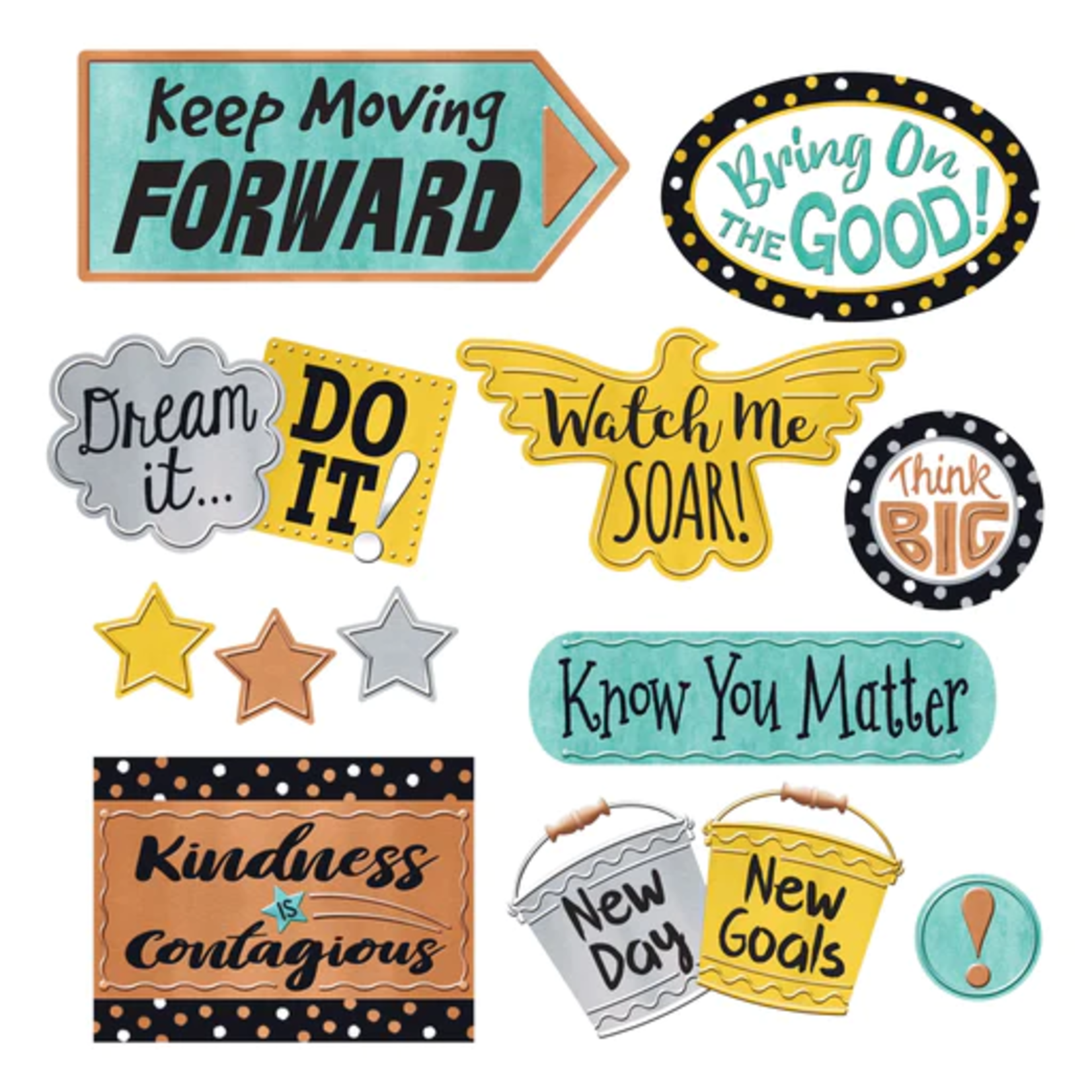 TREND ENTERPRISES INC I ♥ Metal™ Phrases Bulletin Board Set