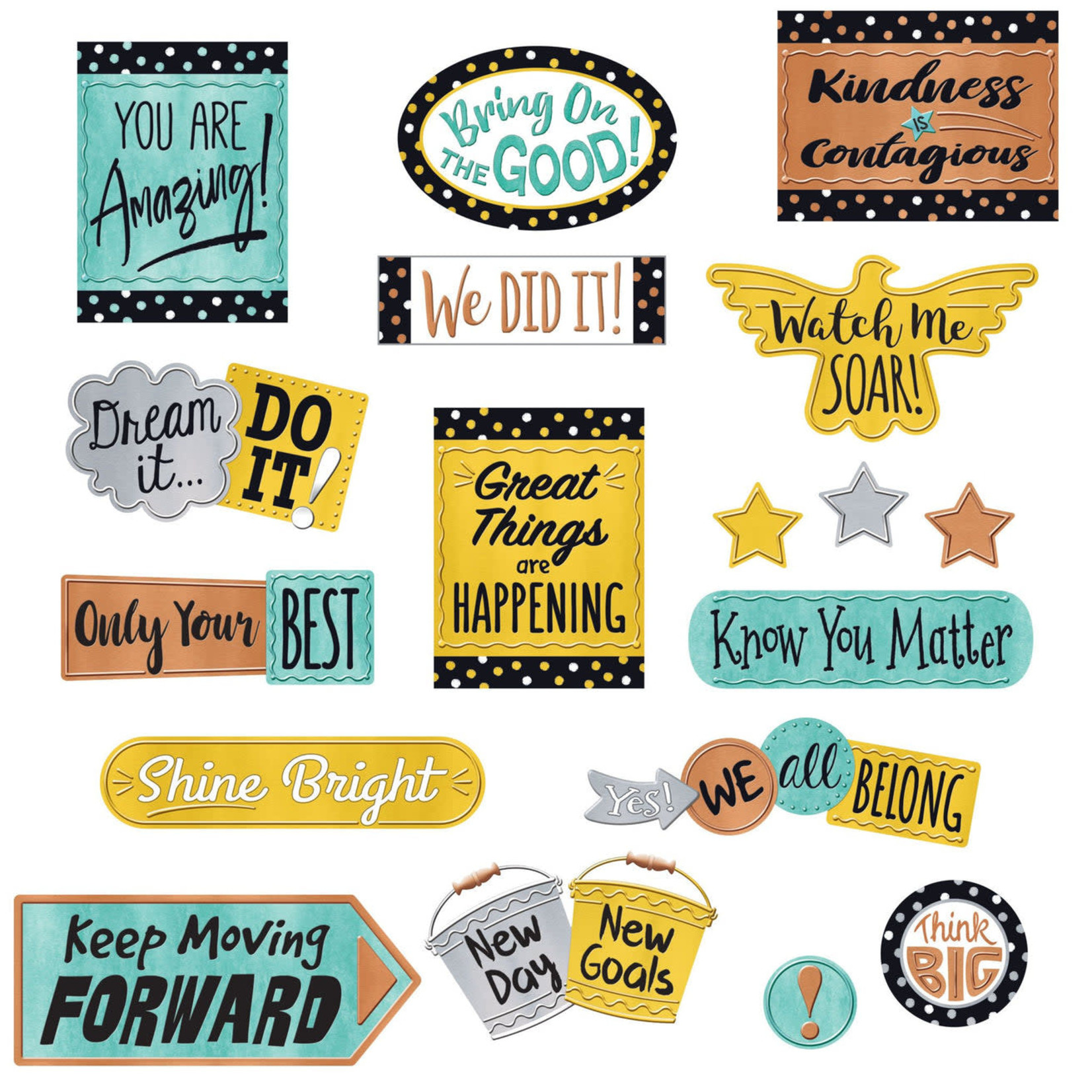 TREND ENTERPRISES INC I ♥ Metal™ Phrases Bulletin Board Set
