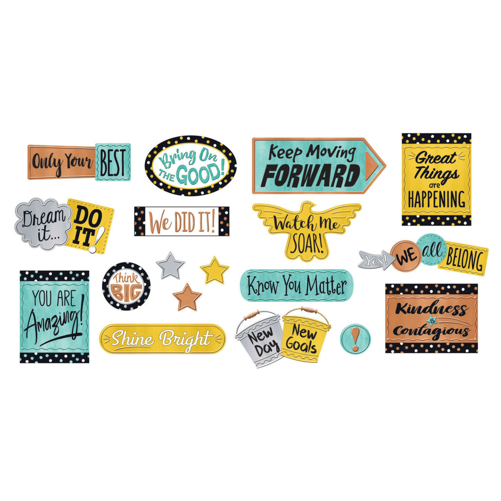 TREND ENTERPRISES INC I ♥ Metal™ Phrases Bulletin Board Set