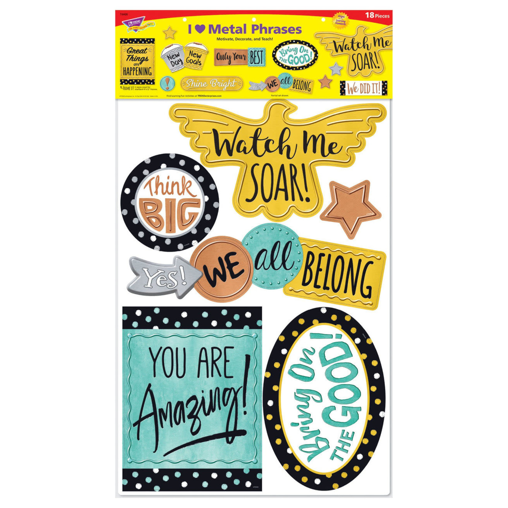 TREND ENTERPRISES INC I ♥ Metal™ Phrases Bulletin Board Set