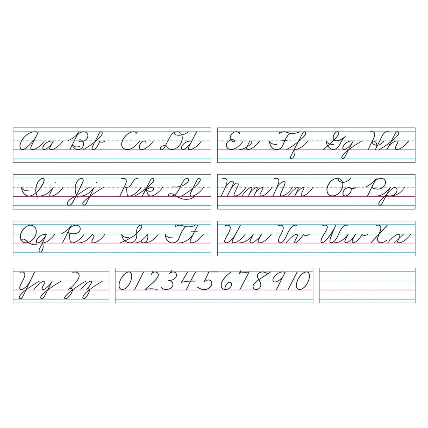 TREND ENTERPRISES INC Basic Alphabet Zaner-Bloser Cursive Bulletin Board Set