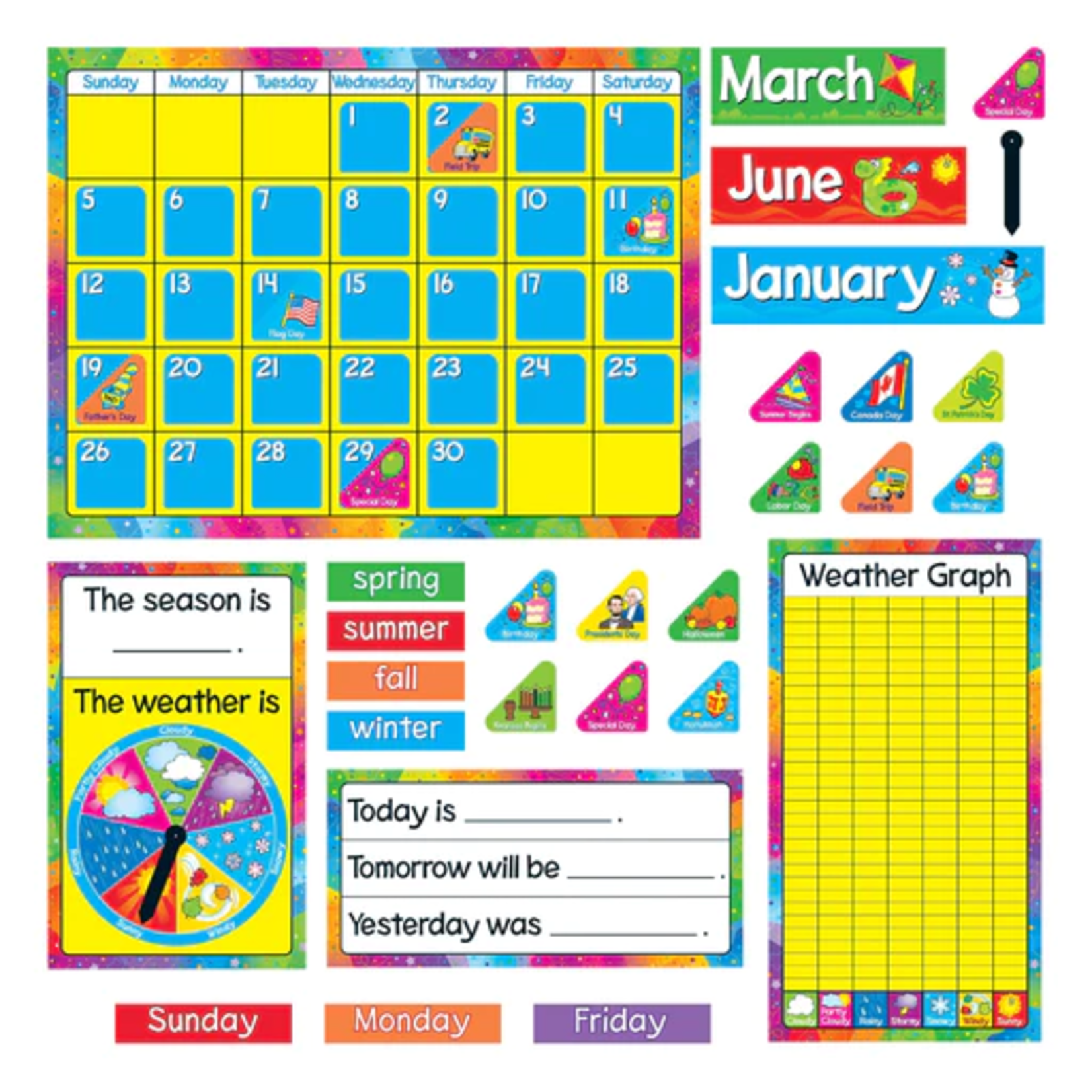 TREND ENTERPRISES INC Year Around Calendar Bulletin Board Set