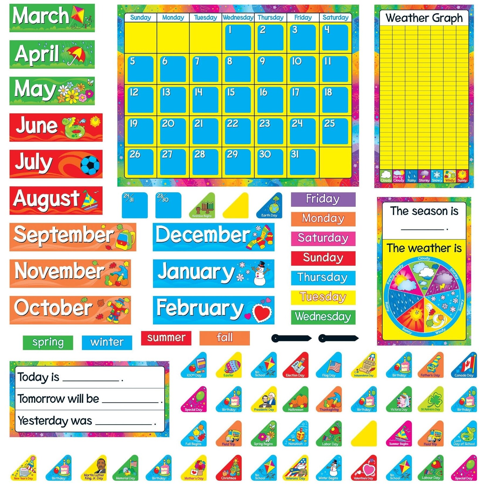 TREND ENTERPRISES INC Year Around Calendar Bulletin Board Set