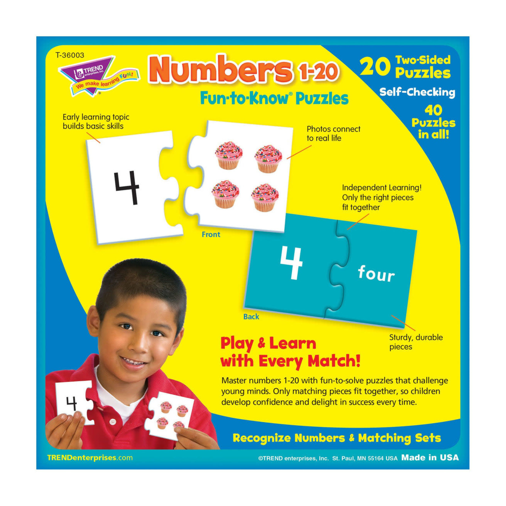 TREND ENTERPRISES INC Numbers 1-20 Fun-to-Know® Puzzles