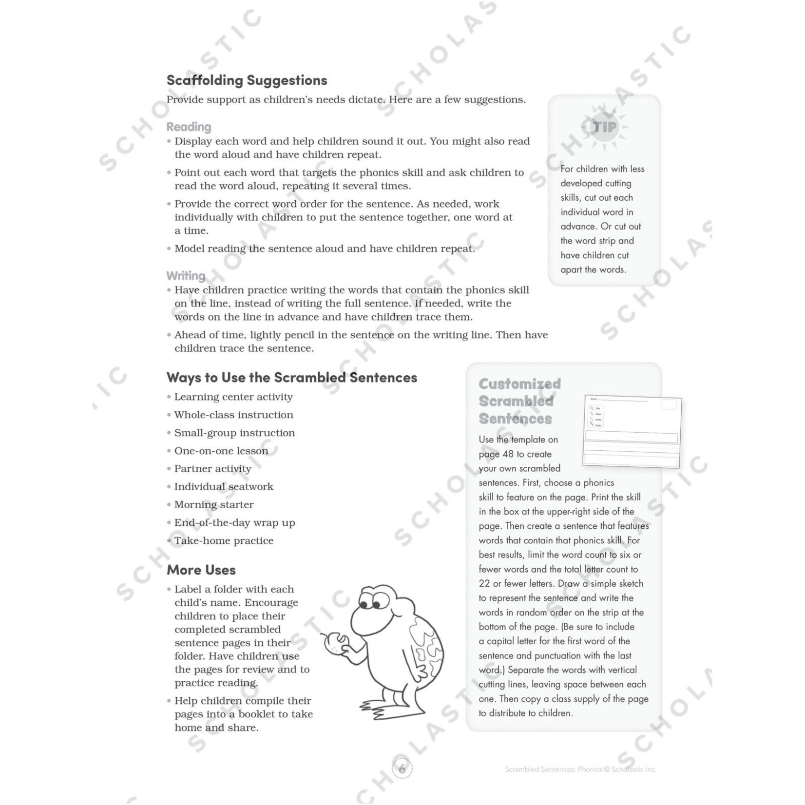 SCHOLASTIC TEACHING RESOURCES Scrambled Sentences: Phonics