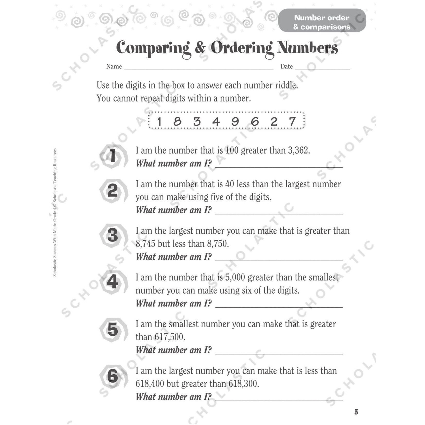 SCHOLASTIC TEACHING RESOURCES Scholastic Success With Math: Grade 4 Workbook