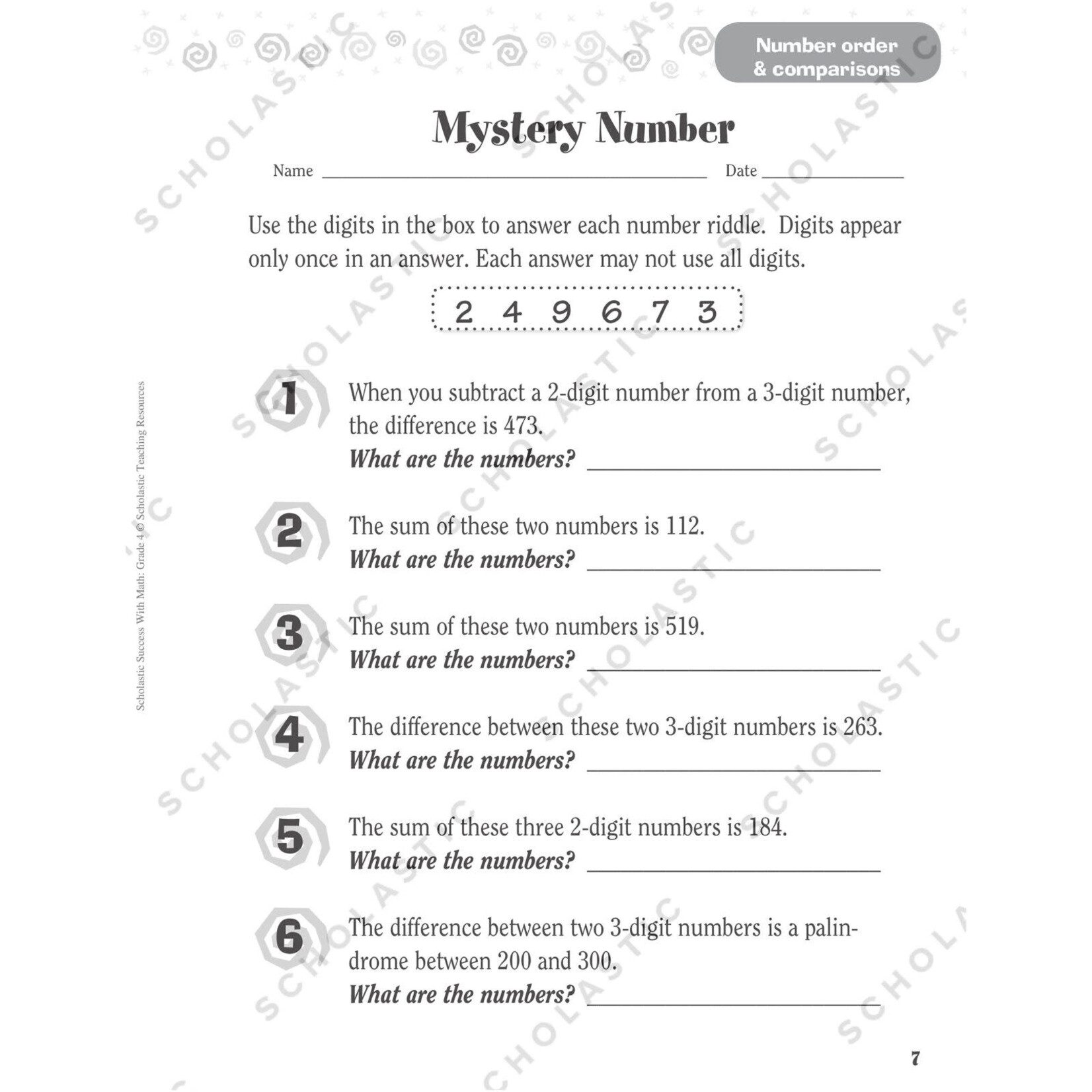 SCHOLASTIC TEACHING RESOURCES Scholastic Success With Math: Grade 4 Workbook