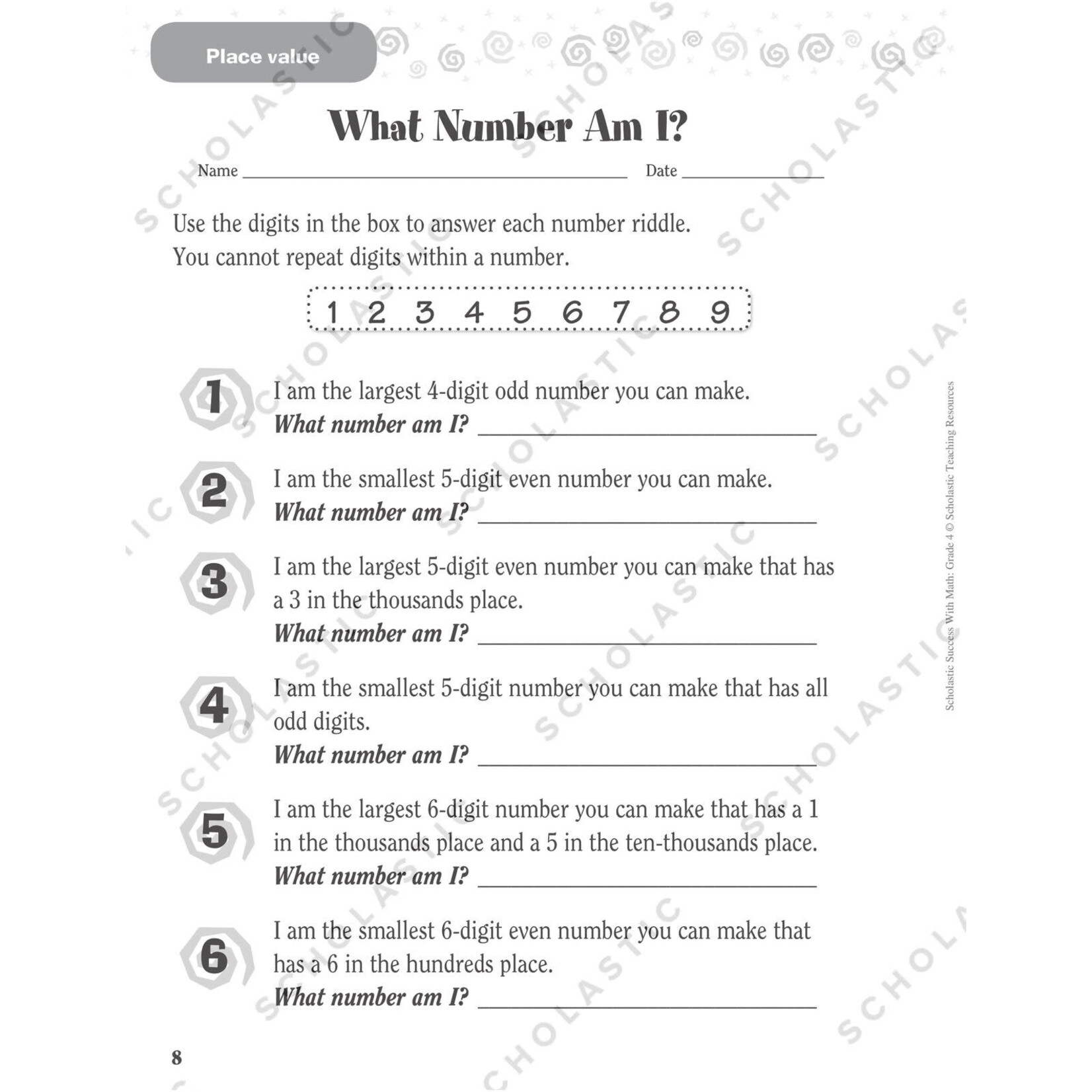 SCHOLASTIC TEACHING RESOURCES Scholastic Success With Math: Grade 4 Workbook