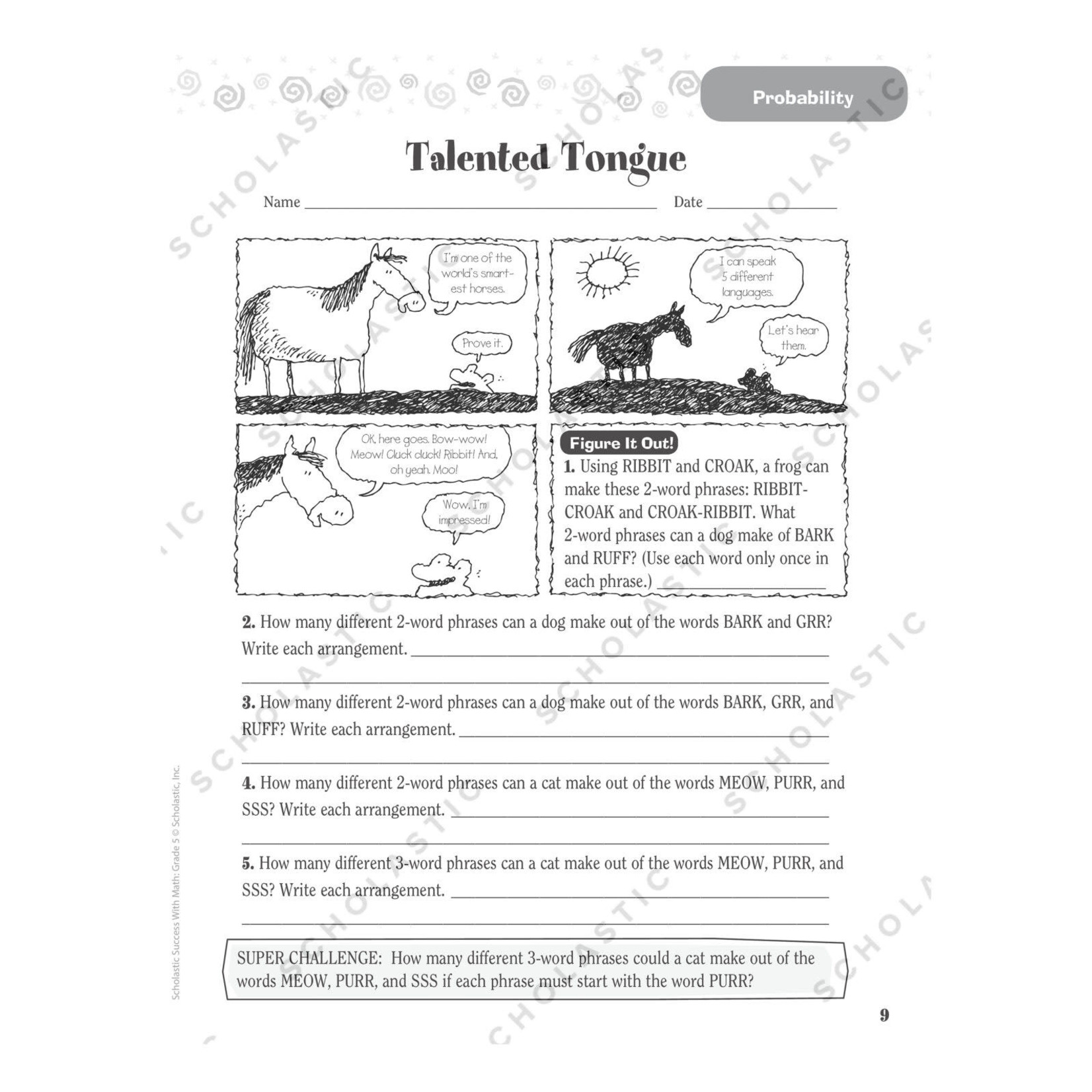 SCHOLASTIC TEACHING RESOURCES Scholastic Success With Math: Grade 5 Workbook