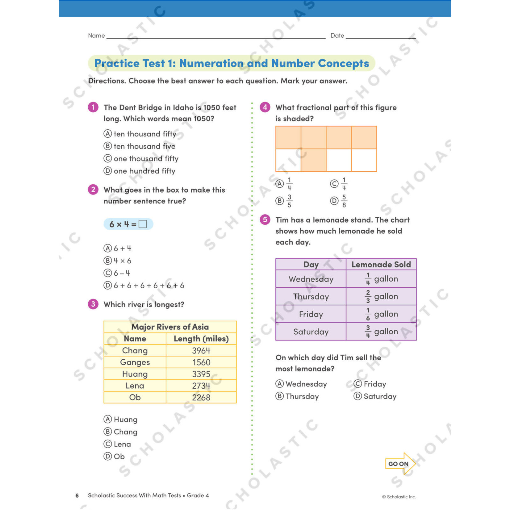 SCHOLASTIC TEACHING RESOURCES Scholastic Success With Math Tests: Grade 4 Workbook