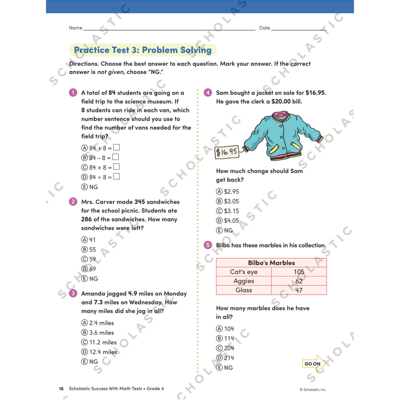 SCHOLASTIC TEACHING RESOURCES Scholastic Success With Math Tests: Grade 4 Workbook