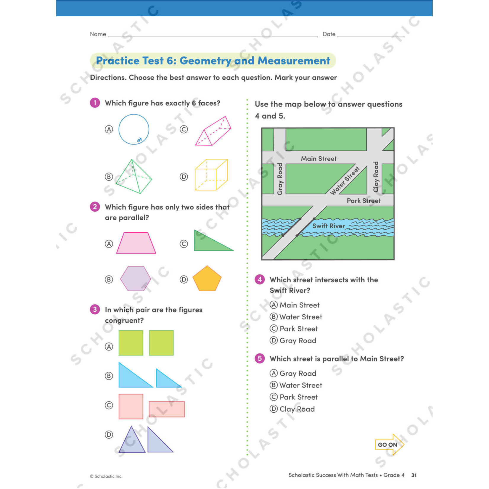 SCHOLASTIC TEACHING RESOURCES Scholastic Success With Math Tests: Grade 4 Workbook