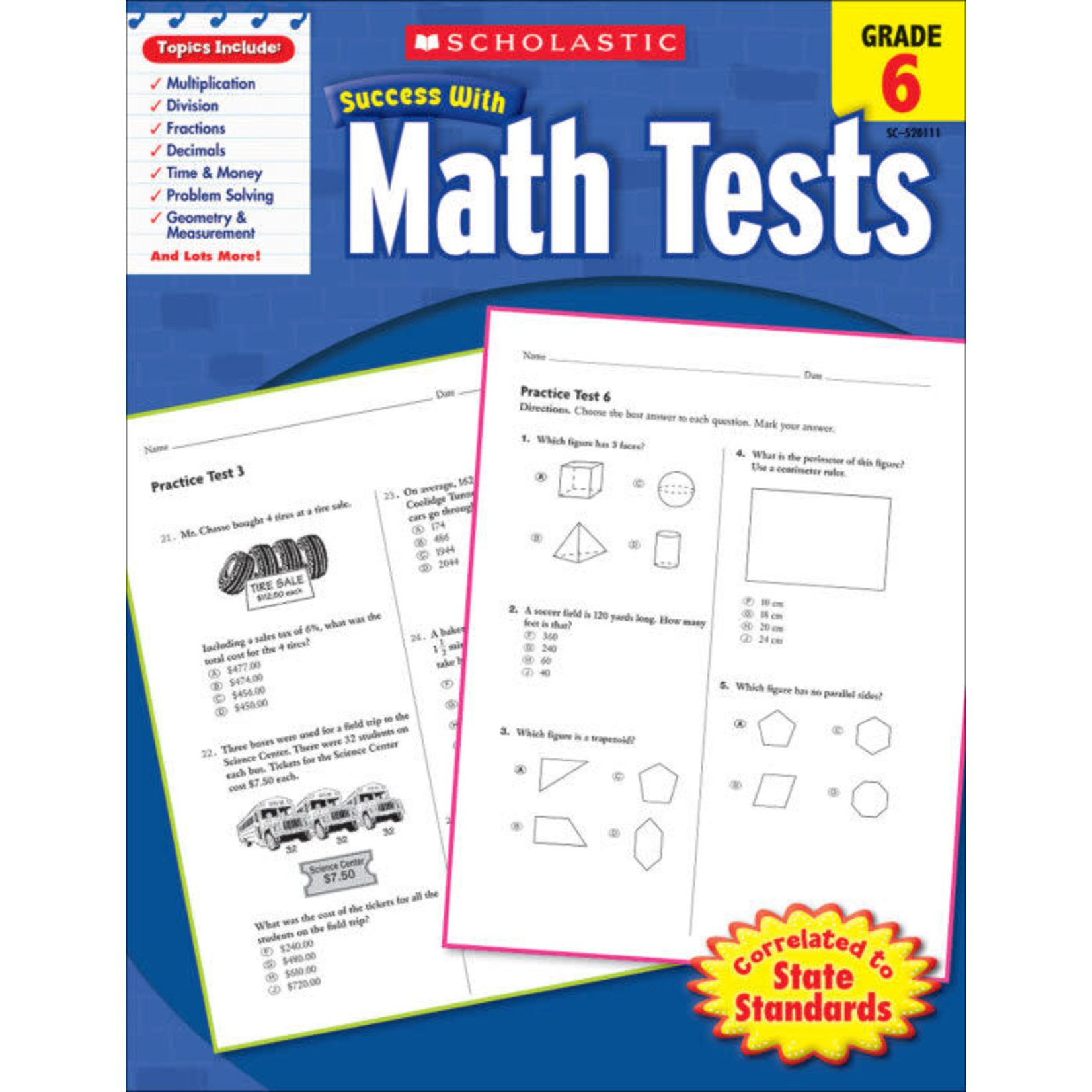 SCHOLASTIC TEACHING RESOURCES Scholastic Success With Math Tests: Grade 6 Workbook