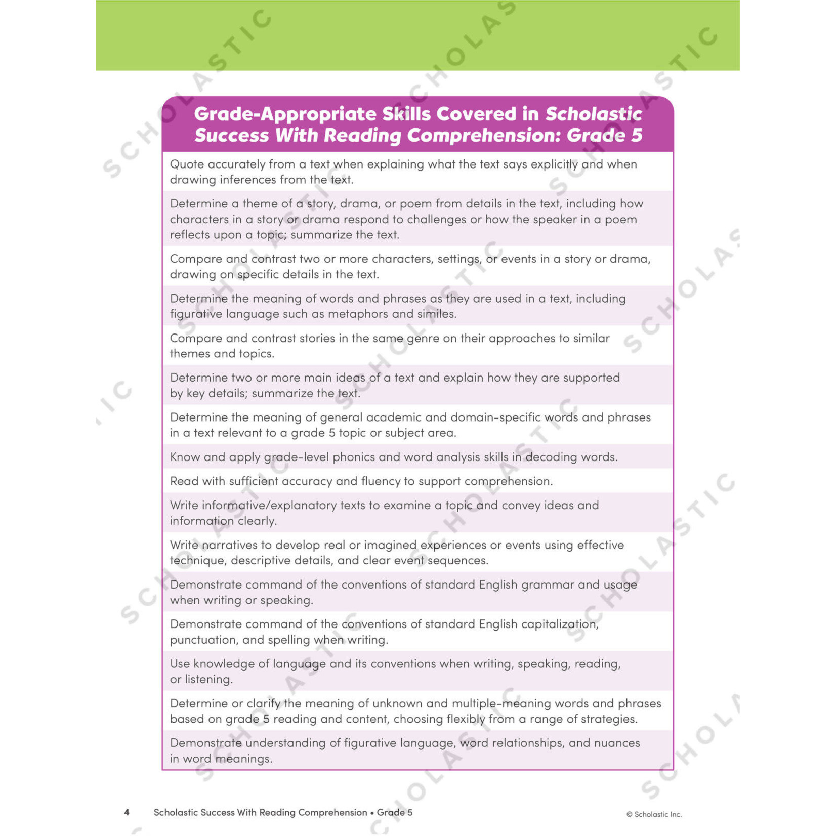 SCHOLASTIC TEACHING RESOURCES Scholastic Success With Reading Comprehension: Grade 5 Workbook