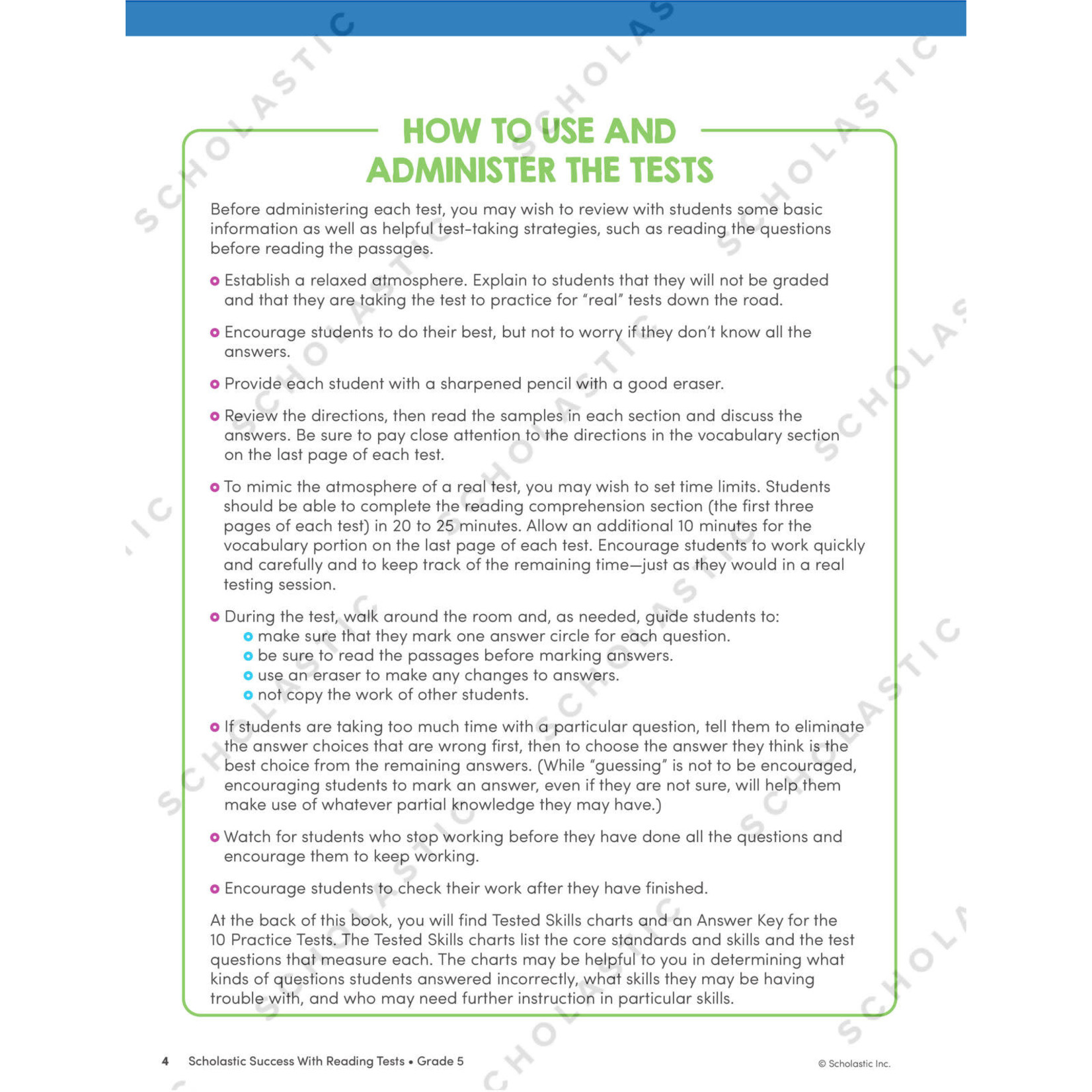 SCHOLASTIC TEACHING RESOURCES Scholastic Success With Reading Tests: Grade 5 Workbook