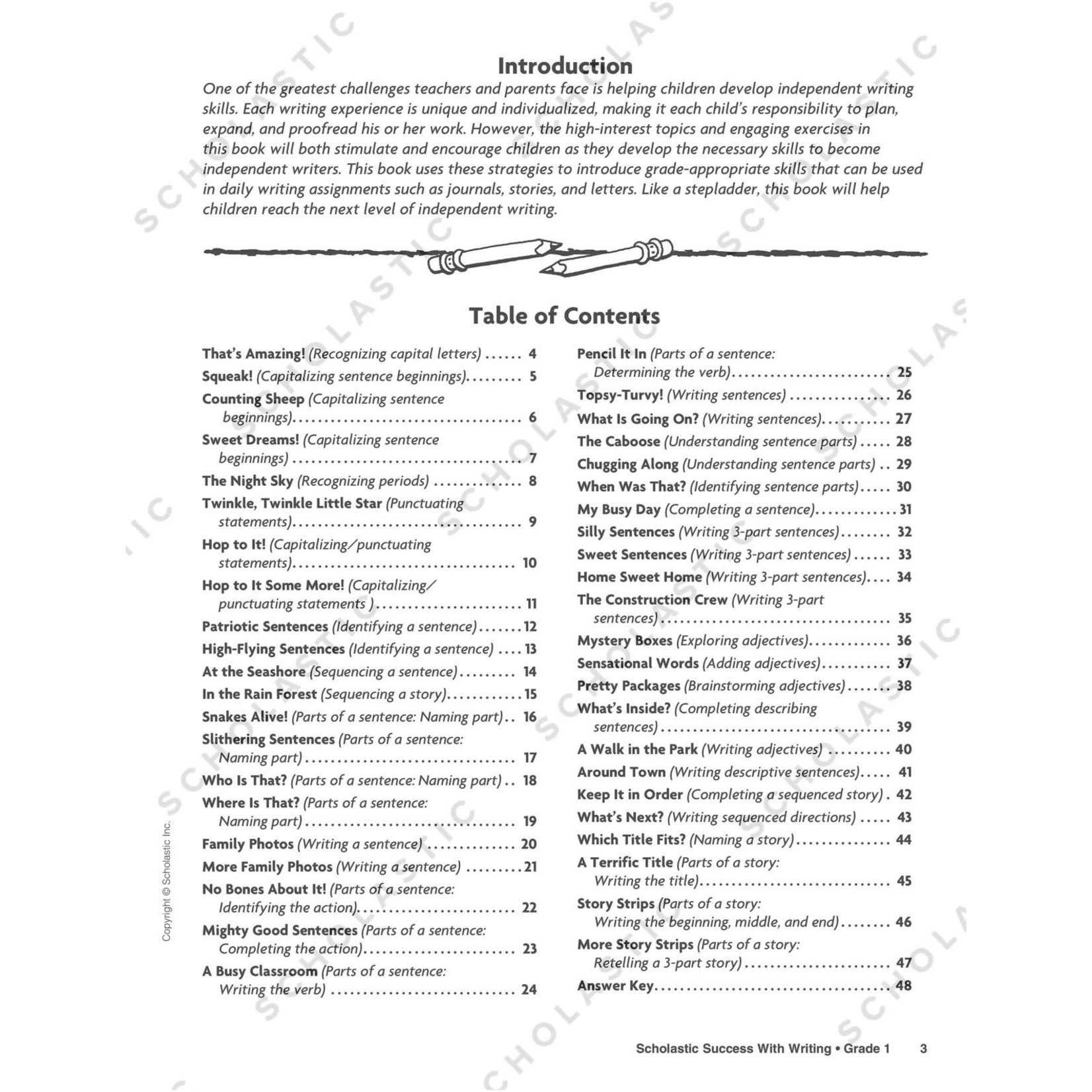 SCHOLASTIC TEACHING RESOURCES Scholastic Success With Writing: Grade 1 Workbook