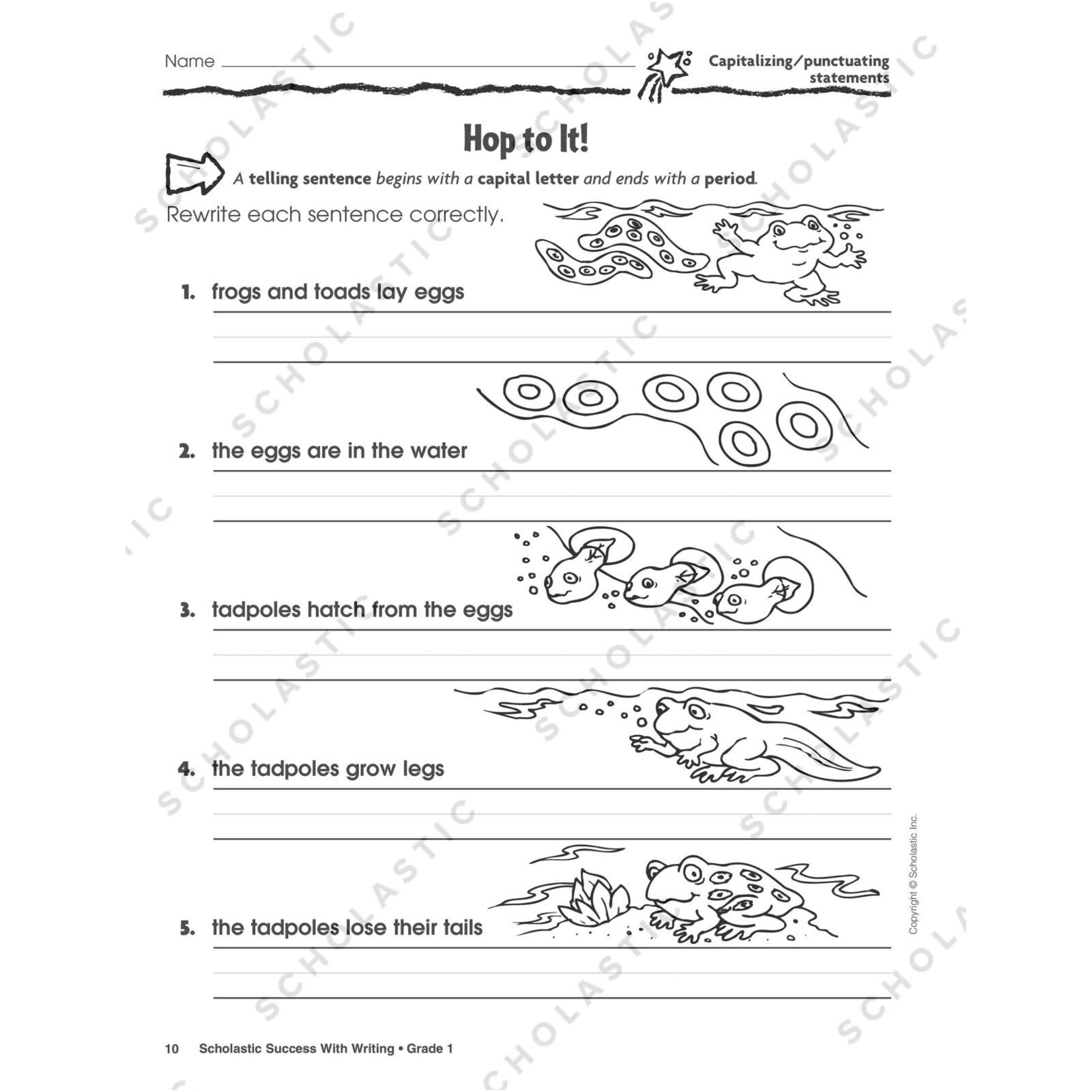 SCHOLASTIC TEACHING RESOURCES Scholastic Success With Writing: Grade 1 Workbook