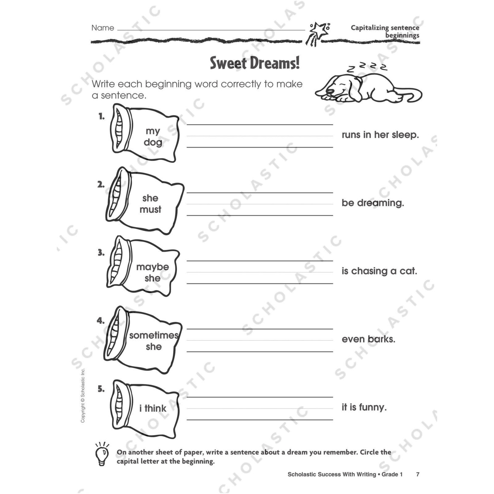 SCHOLASTIC TEACHING RESOURCES Scholastic Success With Writing: Grade 1 Workbook
