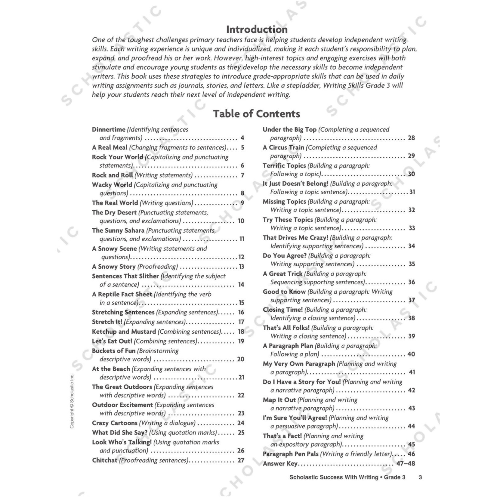 SCHOLASTIC TEACHING RESOURCES Scholastic Success With Writing: Grade 3 Workbook