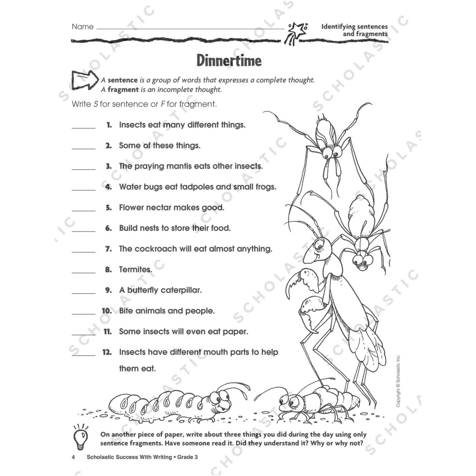 SCHOLASTIC TEACHING RESOURCES Scholastic Success With Writing: Grade 3 Workbook