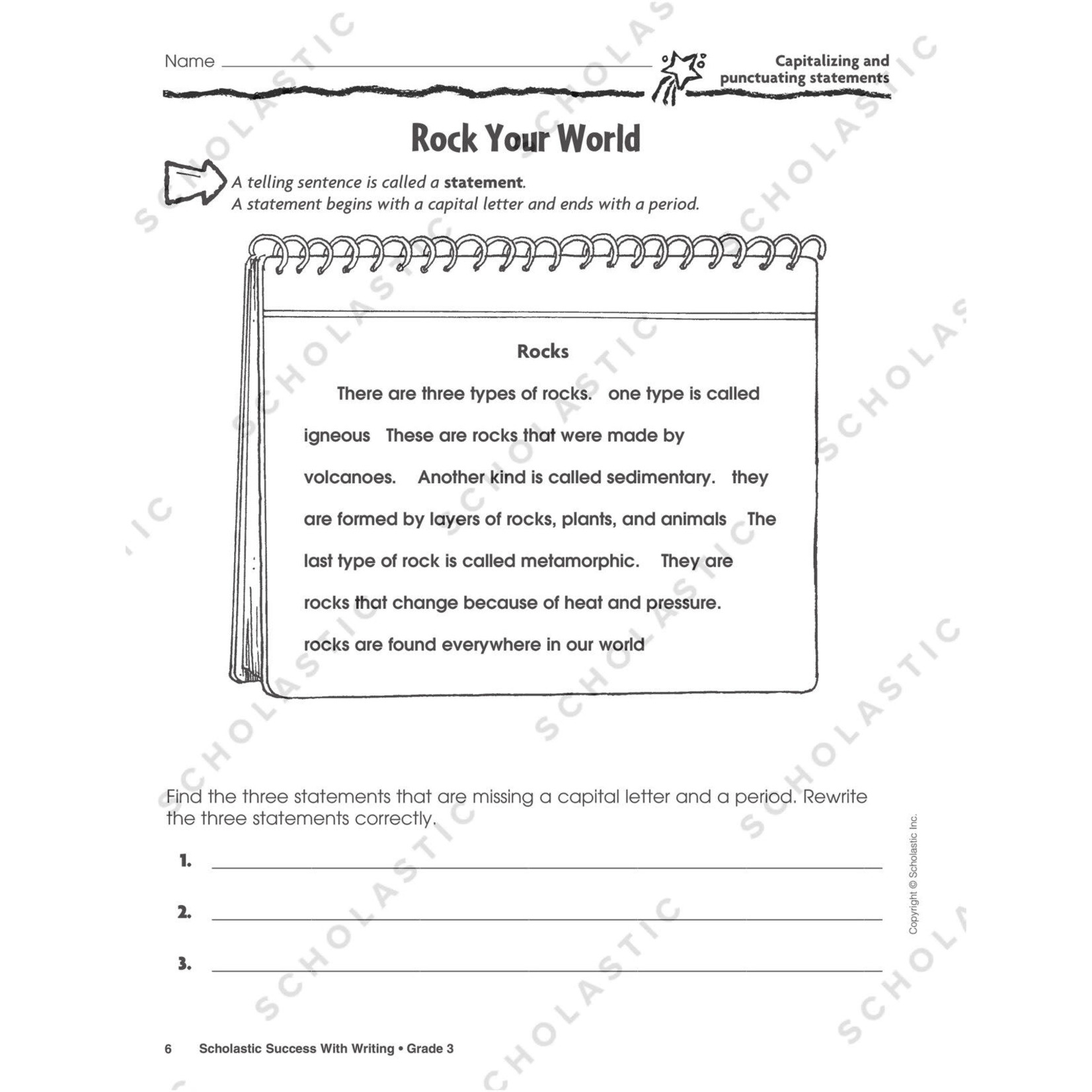 SCHOLASTIC TEACHING RESOURCES Scholastic Success With Writing: Grade 3 Workbook
