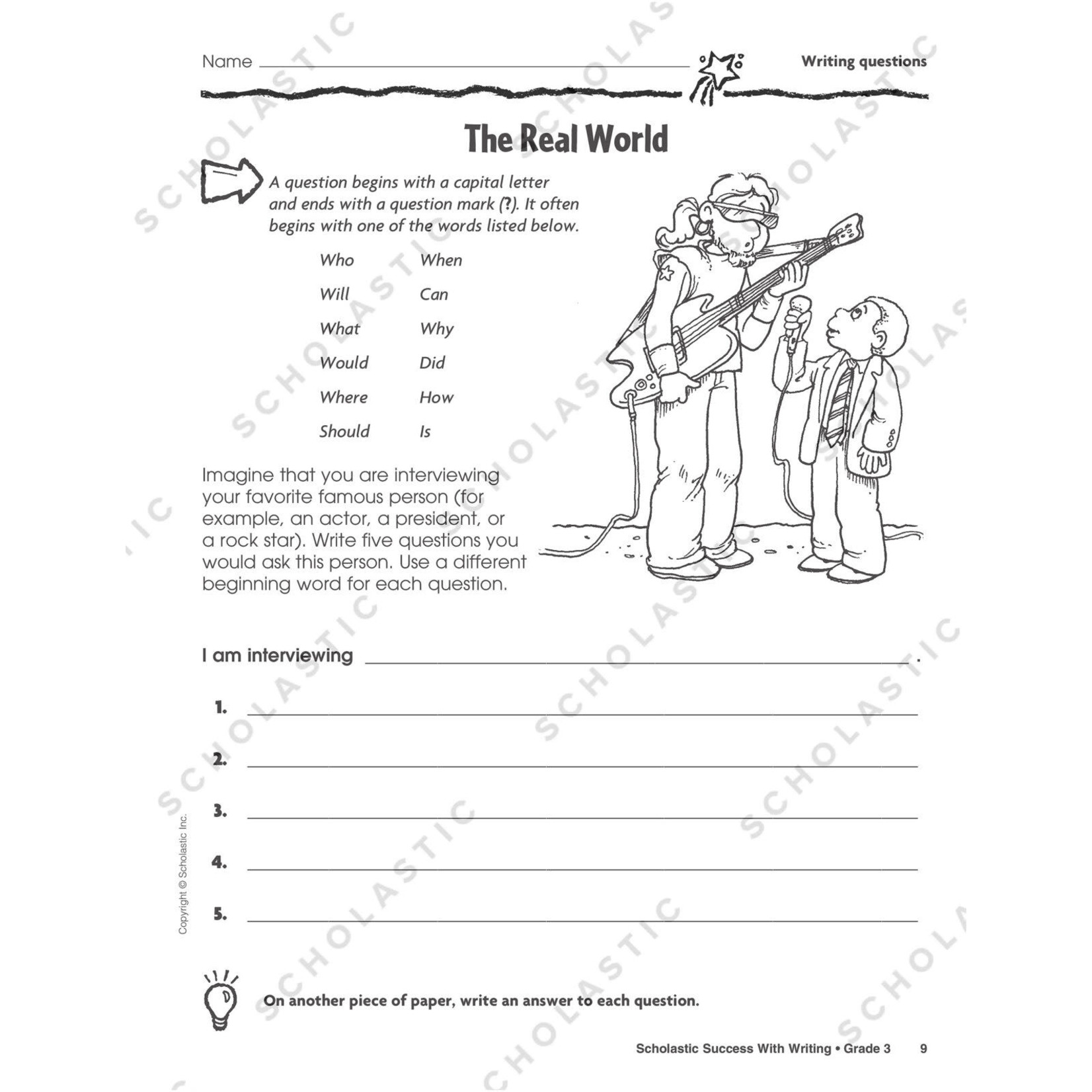 SCHOLASTIC TEACHING RESOURCES Scholastic Success With Writing: Grade 3 Workbook