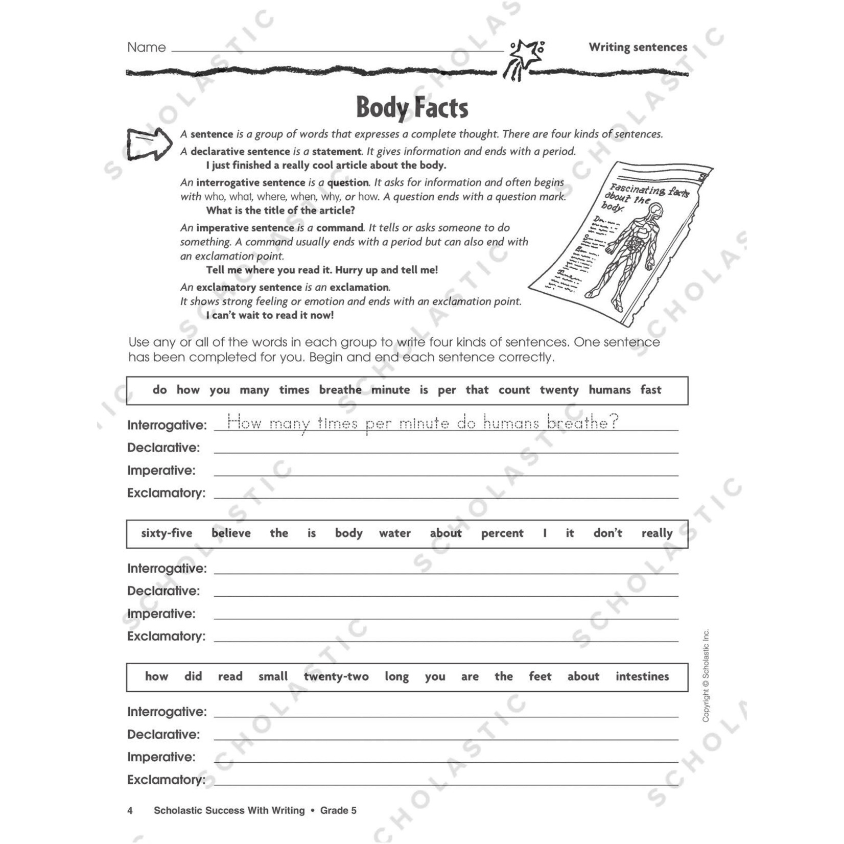 SCHOLASTIC TEACHING RESOURCES Scholastic Success With Writing: Grade 5 Workbook