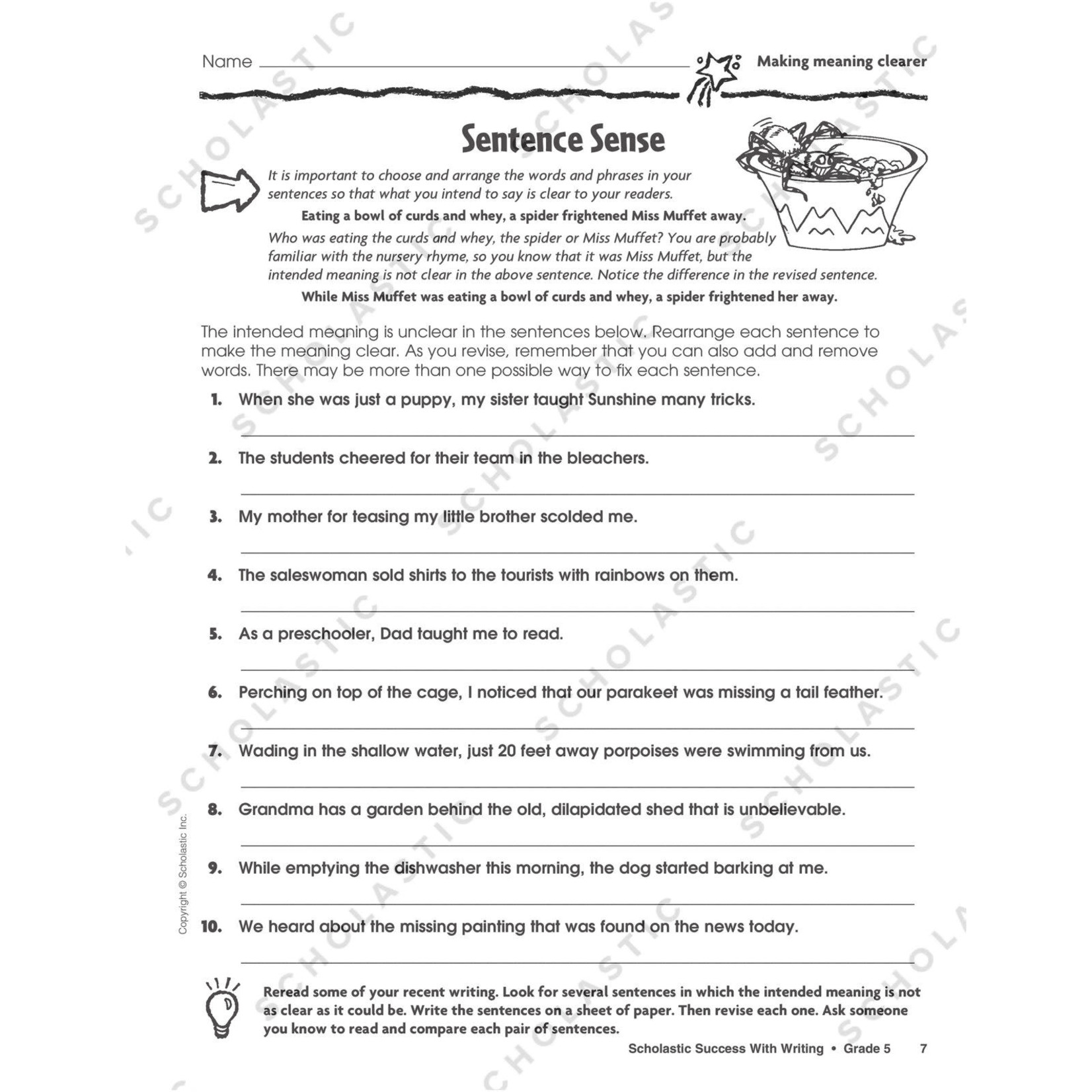 SCHOLASTIC TEACHING RESOURCES Scholastic Success With Writing: Grade 5 Workbook