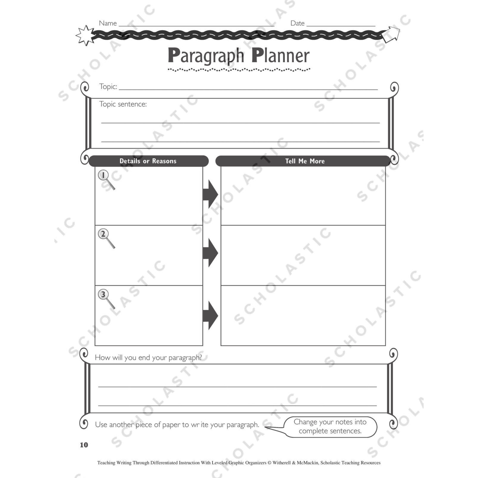 SCHOLASTIC TEACHING RESOURCES Teaching Writing Through Differentiated Instruction With Leveled Graphic Organizers