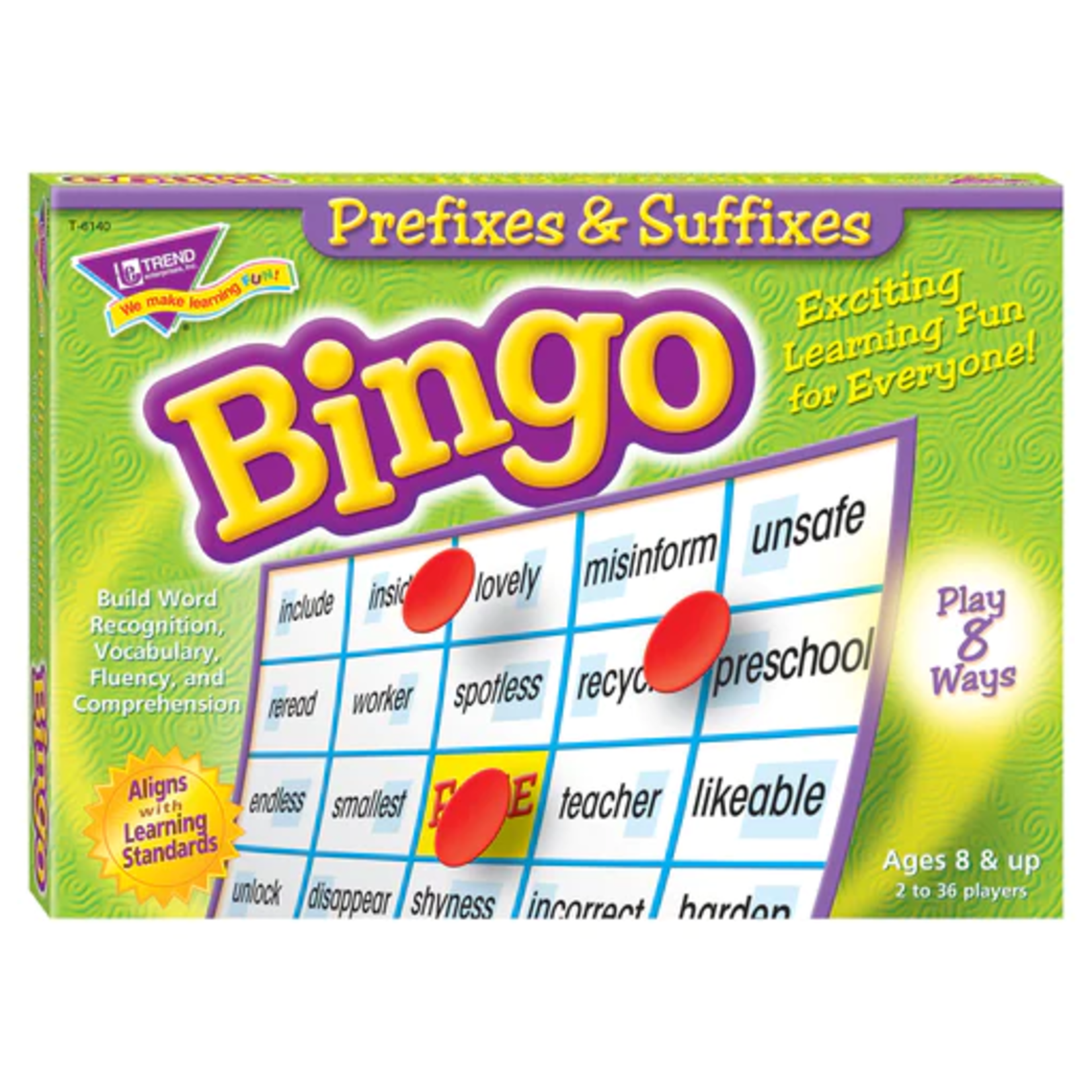 TREND ENTERPRISES INC Prefixes & Suffixes Bingo Game
