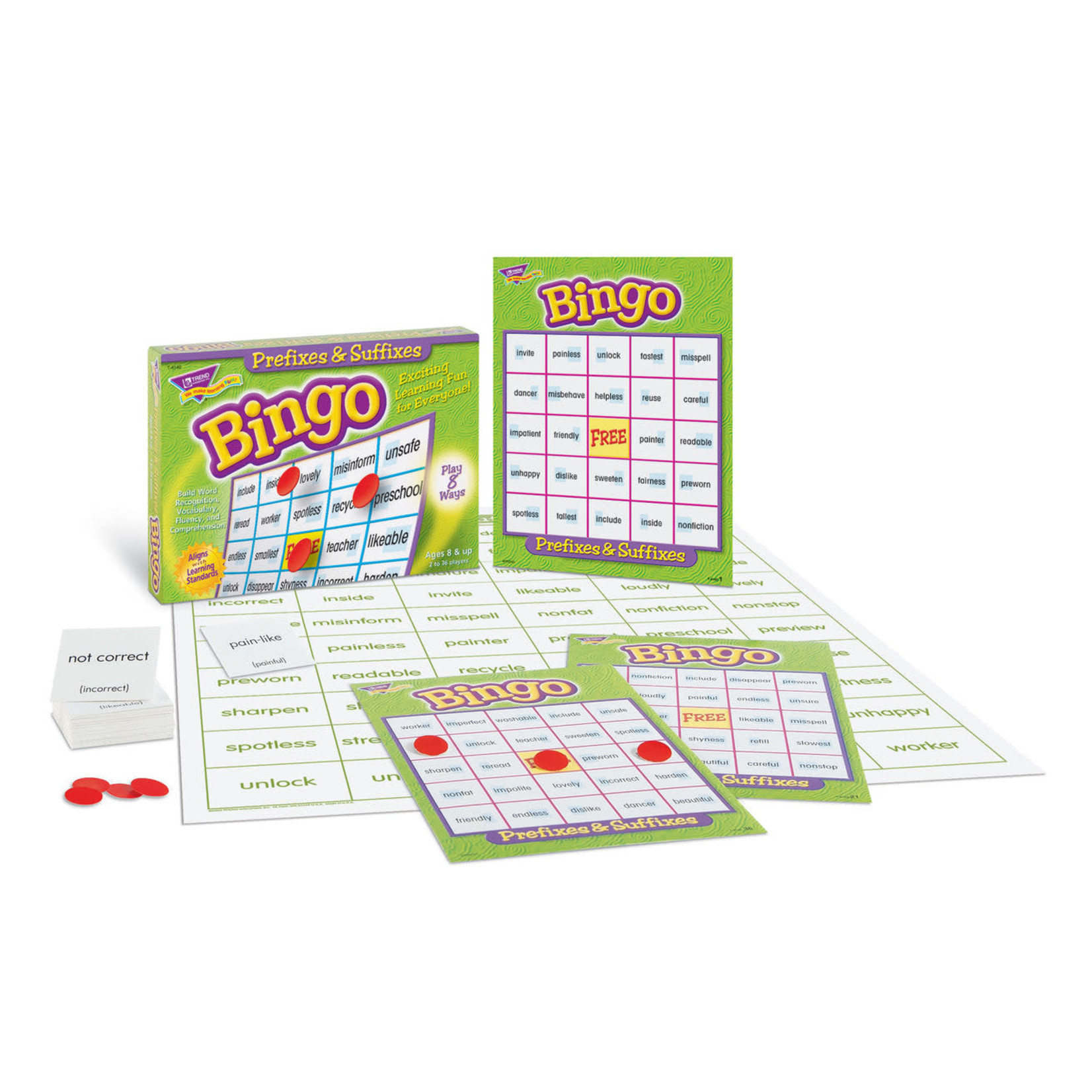 TREND ENTERPRISES INC Prefixes & Suffixes Bingo Game