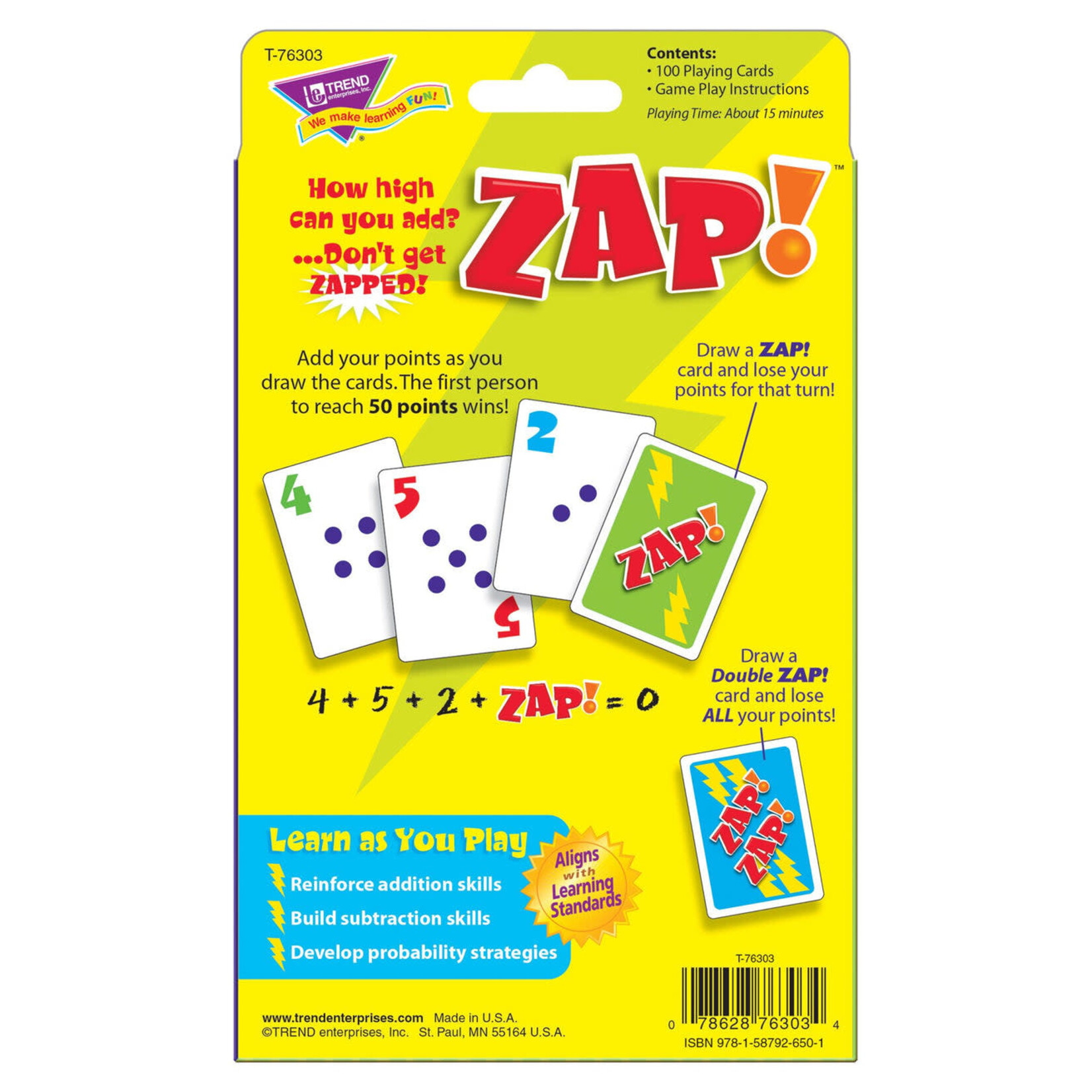 TREND ENTERPRISES INC ZAP!® Addition Learning Game