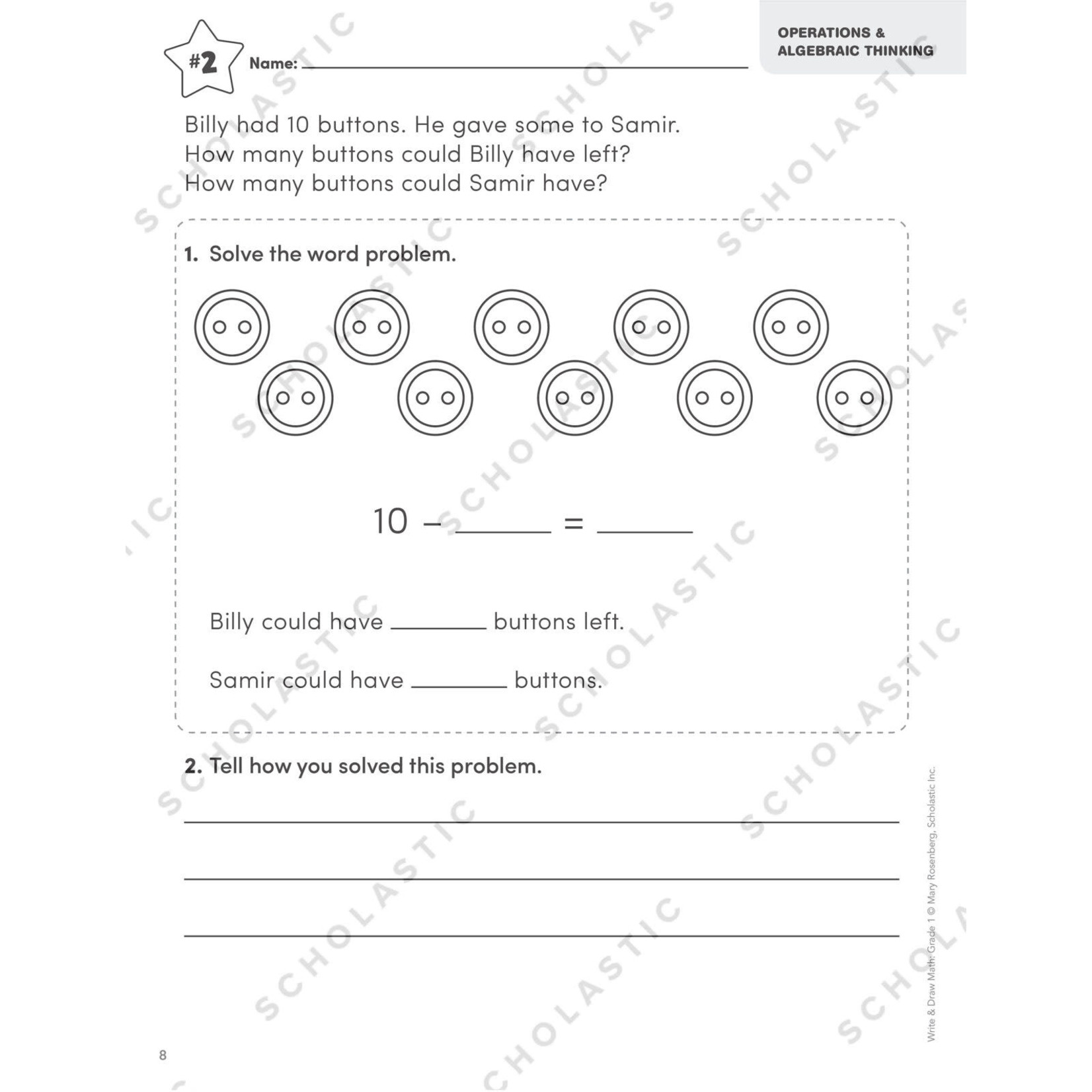 SCHOLASTIC TEACHING RESOURCES Write & Draw Math: Grade 1
