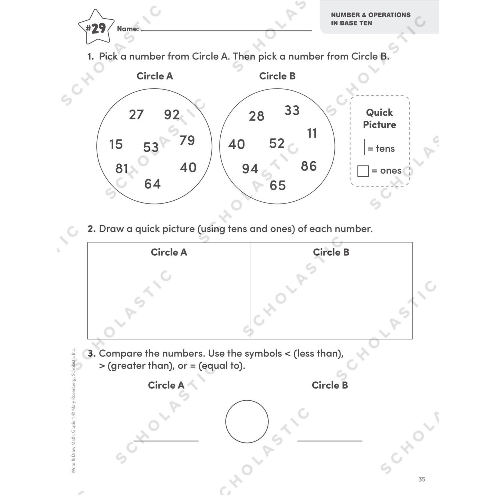 SCHOLASTIC TEACHING RESOURCES Write & Draw Math: Grade 1