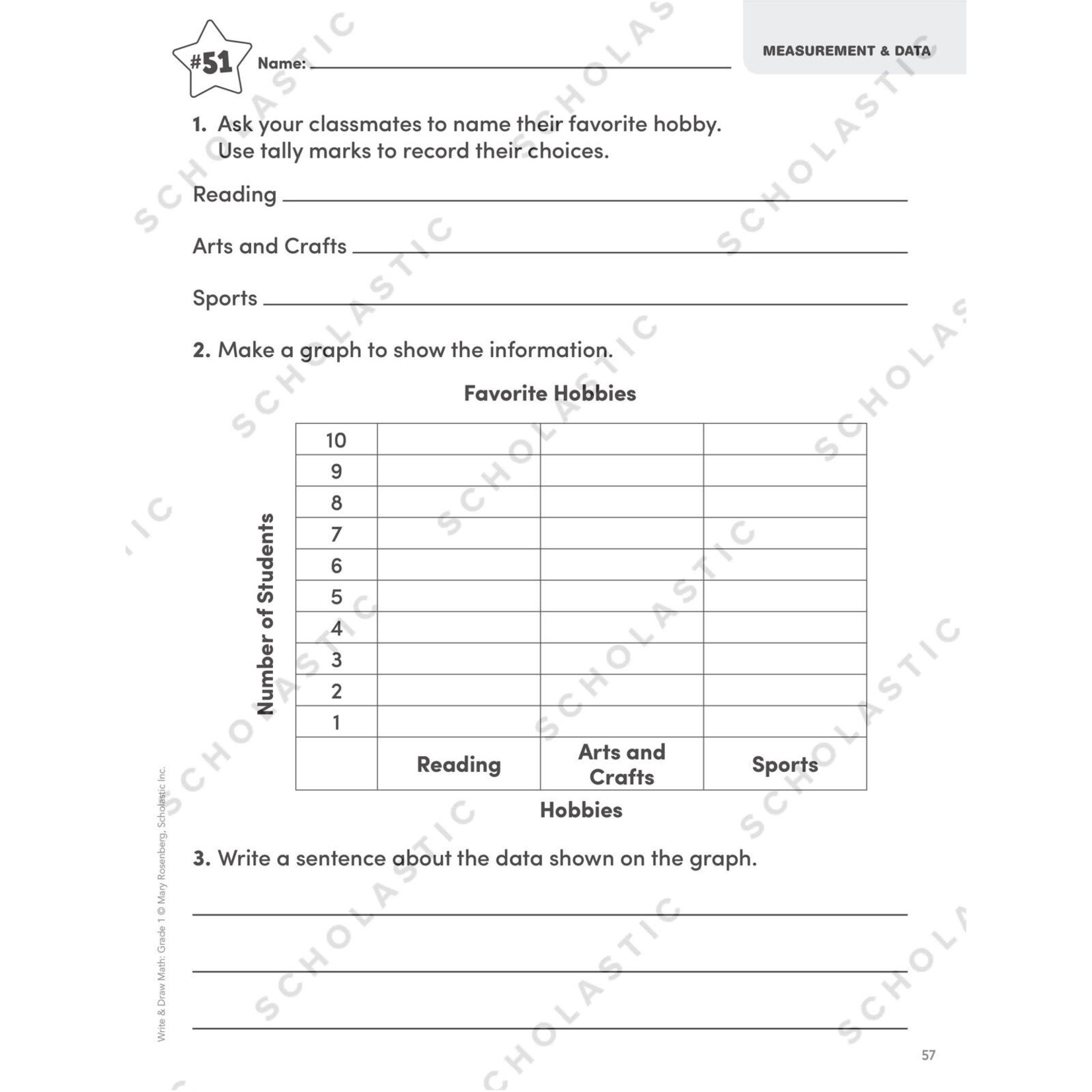 SCHOLASTIC TEACHING RESOURCES Write & Draw Math: Grade 1