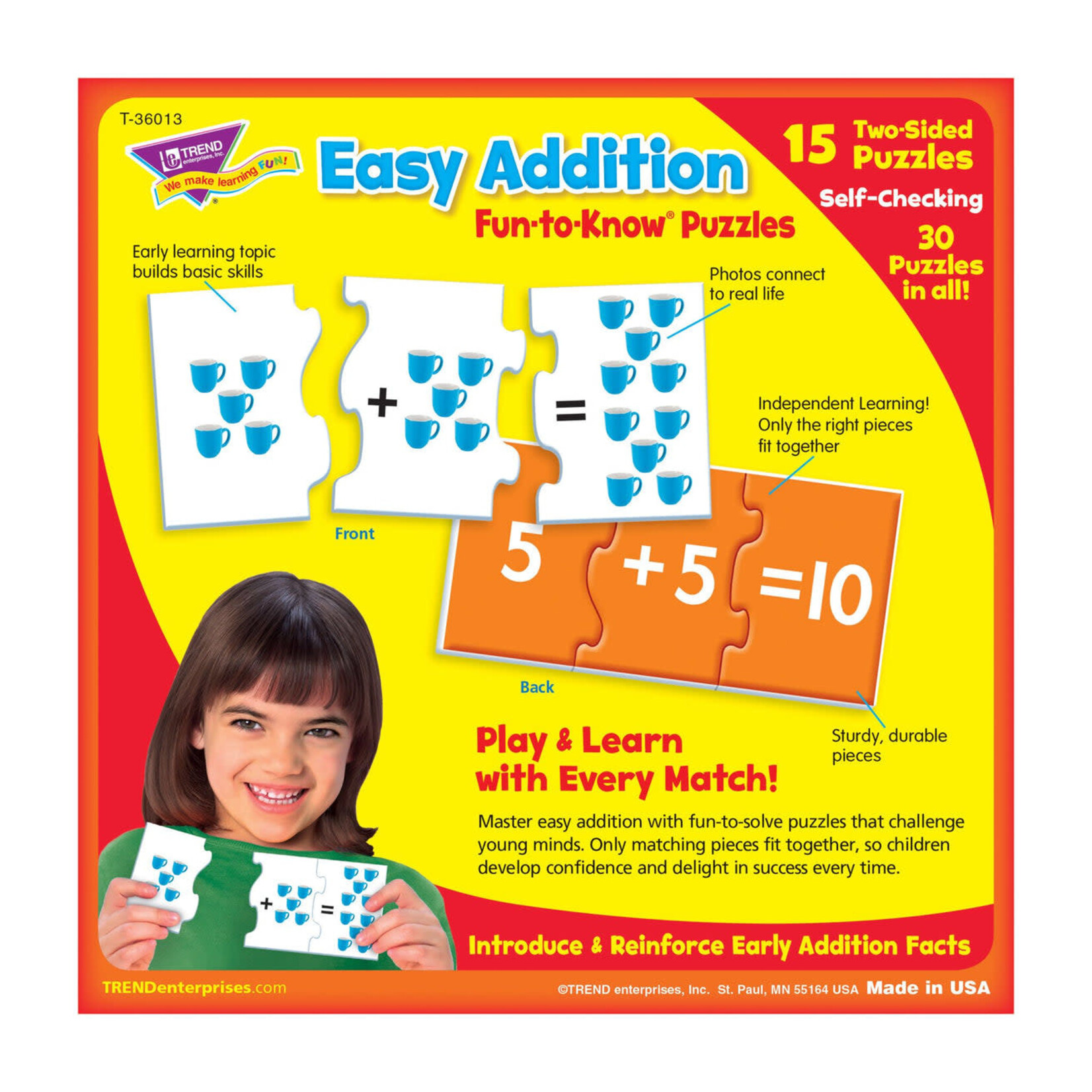 TREND ENTERPRISES INC Easy Addition Fun-to-Know® Puzzles