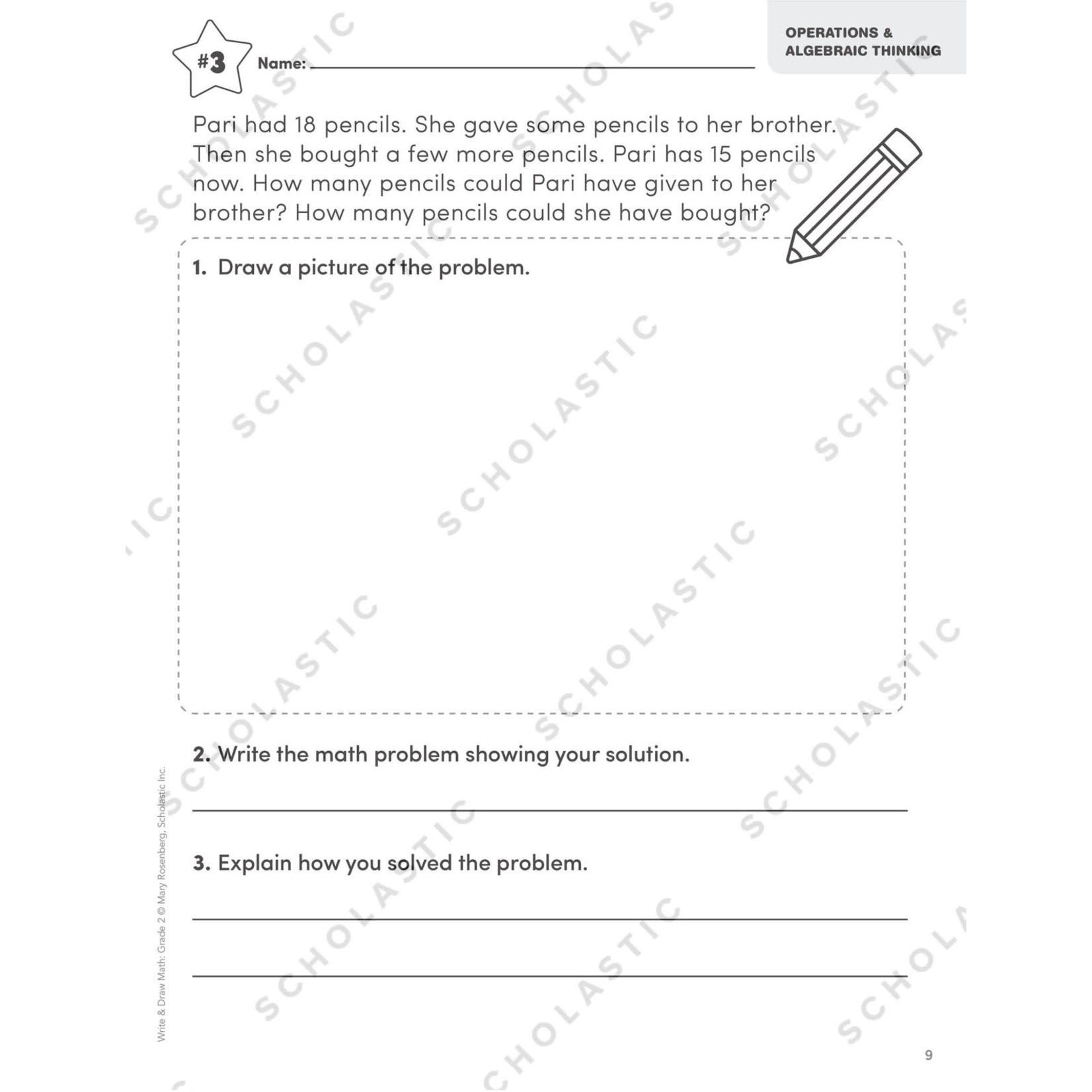 SCHOLASTIC TEACHING RESOURCES Write & Draw Math: Grade 2