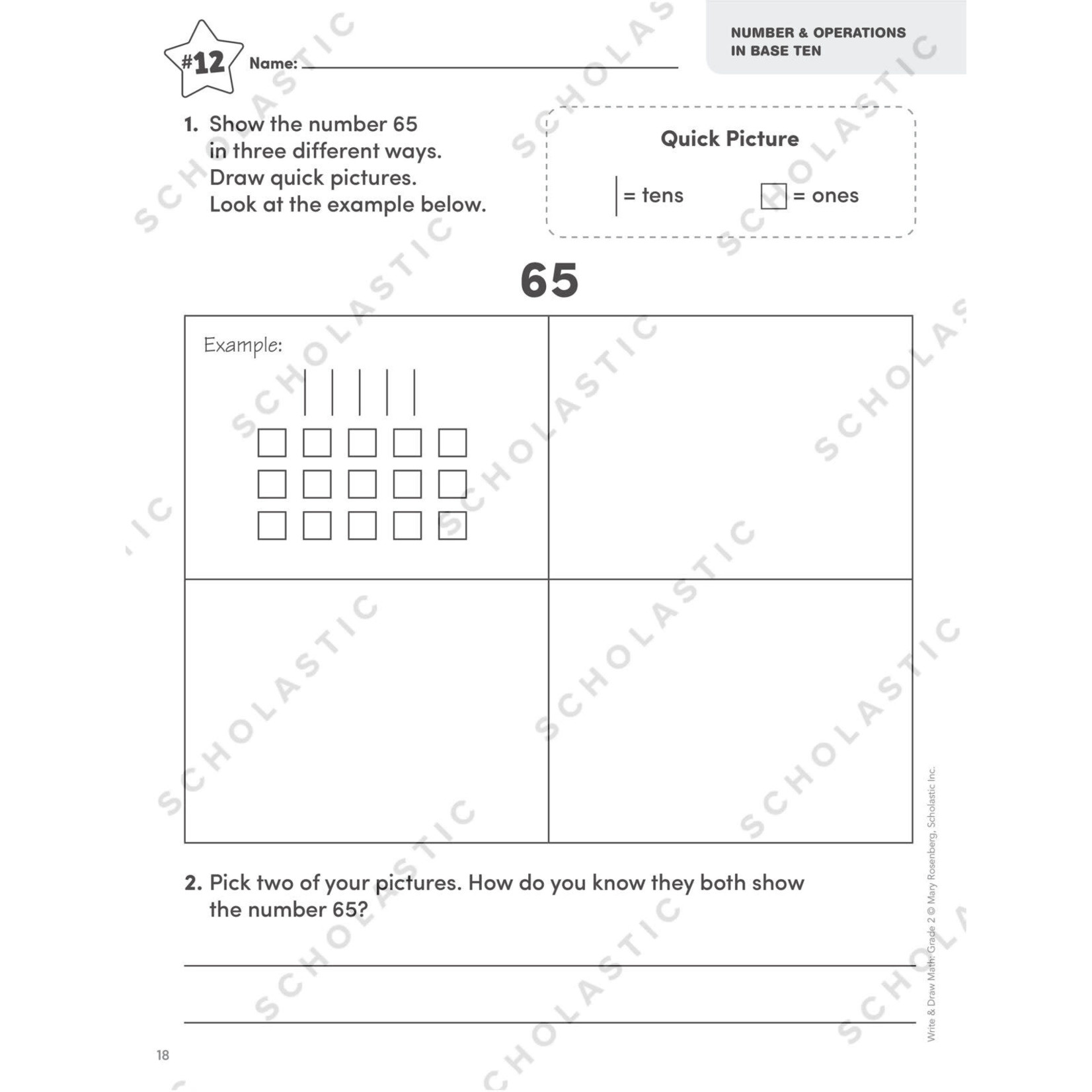 SCHOLASTIC TEACHING RESOURCES Write & Draw Math: Grade 2
