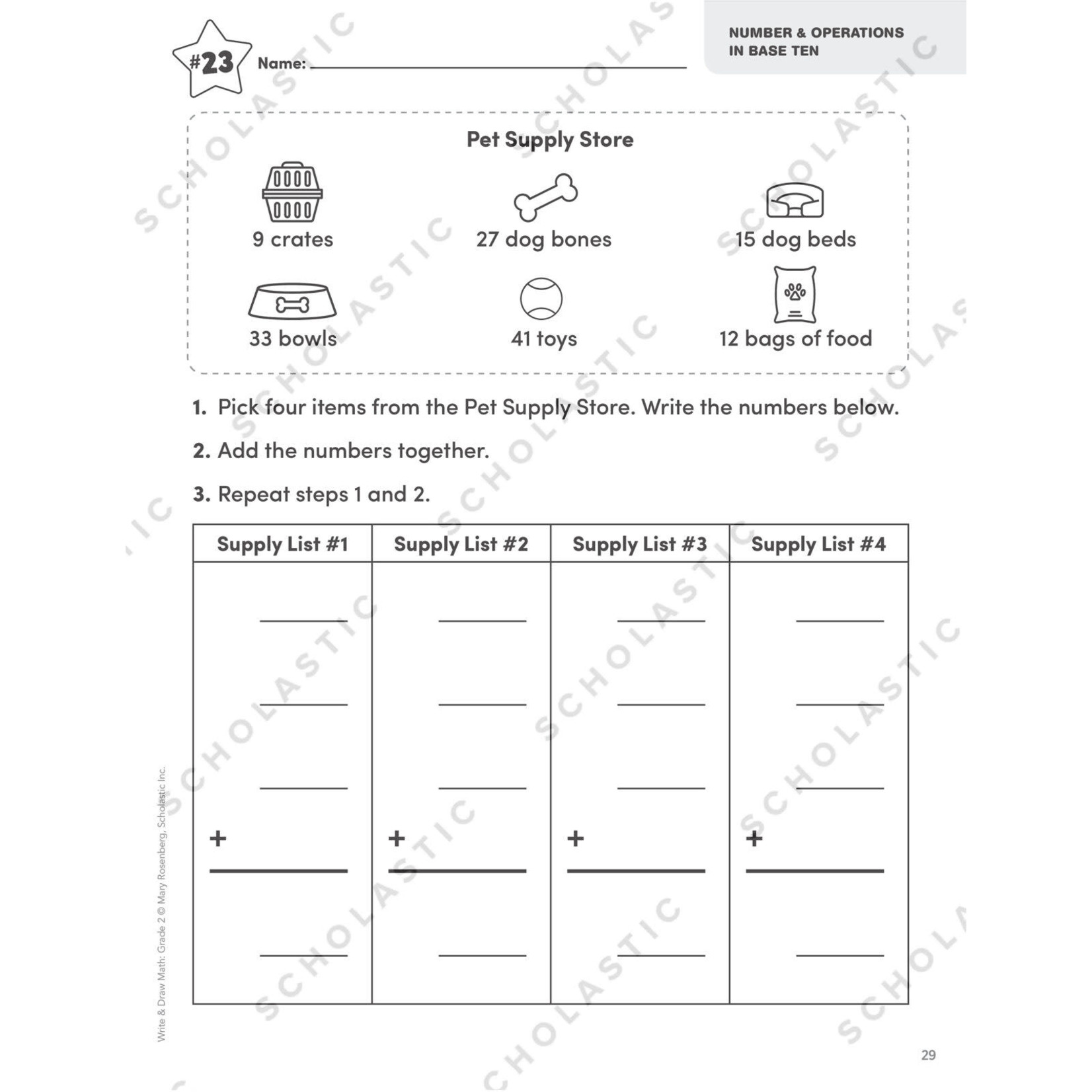 SCHOLASTIC TEACHING RESOURCES Write & Draw Math: Grade 2