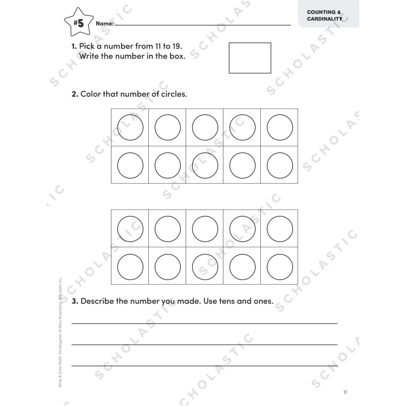 SCHOLASTIC TEACHING RESOURCES Write & Draw Math: Kindergarten